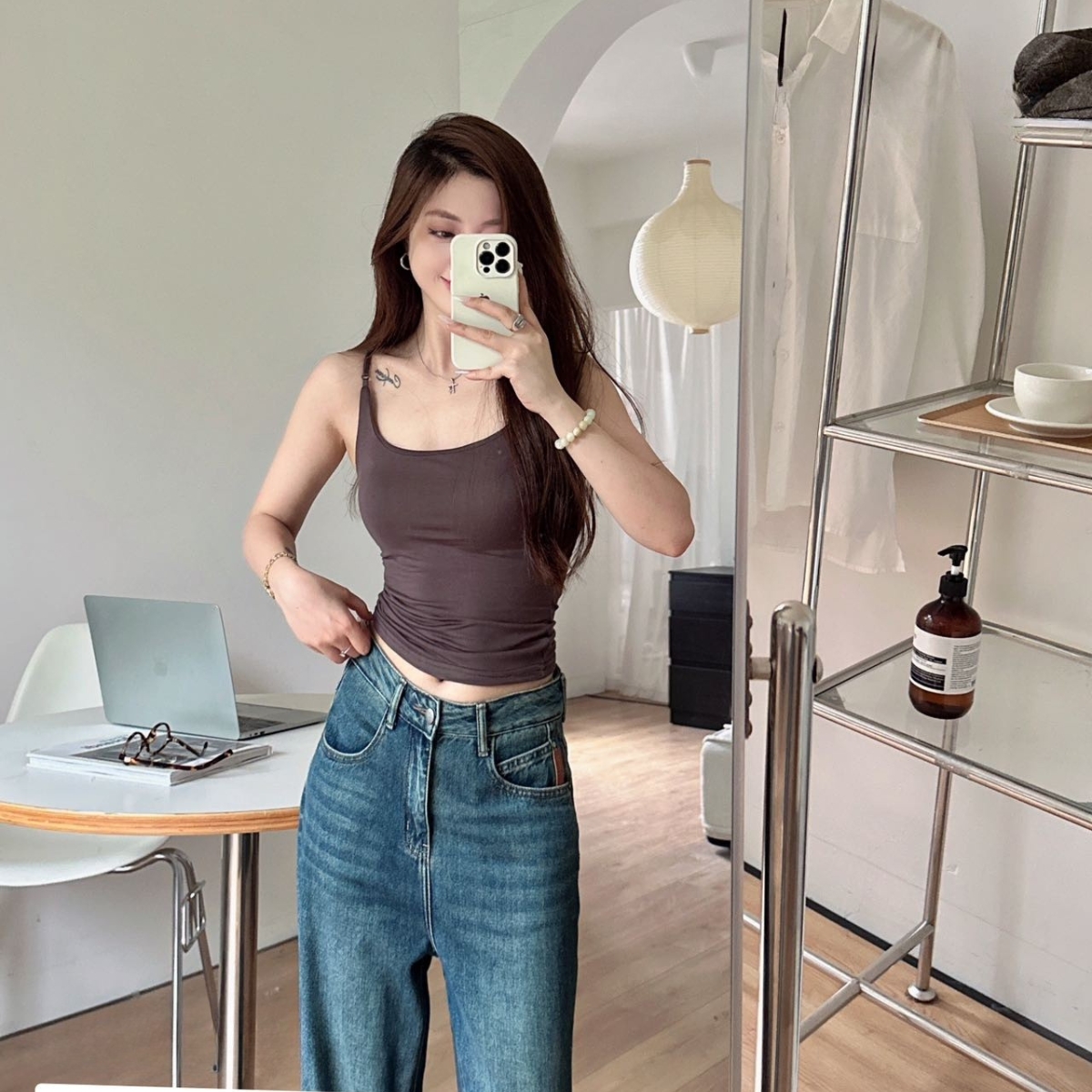 [Mã B54] Áo Bra Cotton Co Giãn Có Mút Áo Hai Dây Dáng Dài Mềm Mại_thumbnail_3