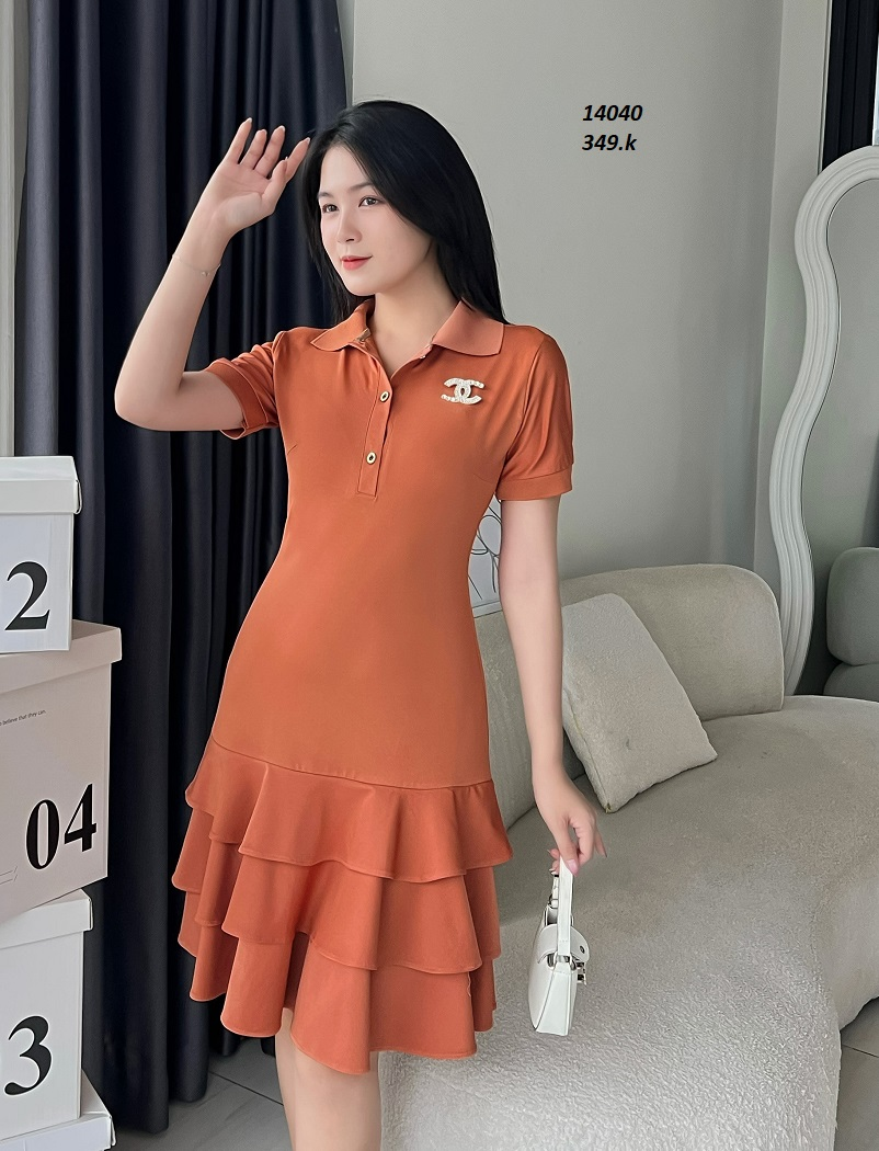 14040-Đầm suông cổ sơ mi phối bèo tầng ( chất thun cá sấu mịn)FREESHIP_thumbnail_0