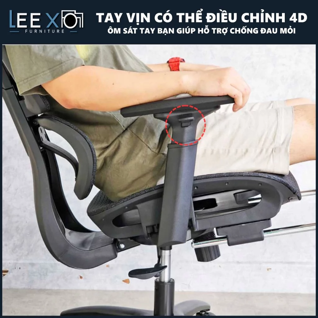 Ghế Công Thái Học LX21 Full Lưới – Hỗ Trợ Cột Sống, Ngả Lưng Thư Giãn, Thiết Kế Hiện Đại_thumbnail_8