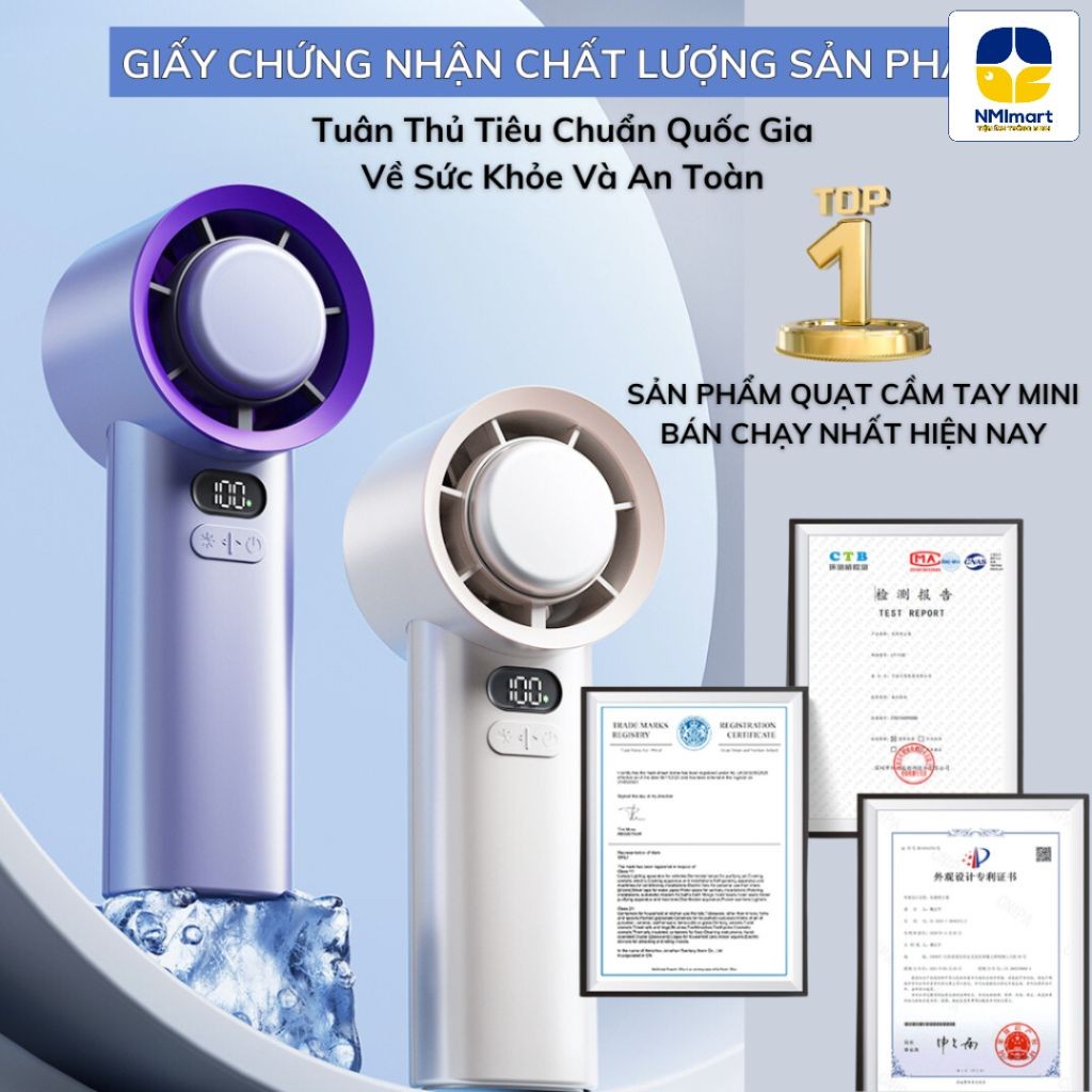 Quạt Cầm Tay Mini NMIMART 100 Mức Gió, Sạc Nhanh, Làm Mát Nhanh Dùng Lên Đến 10 Giờ_thumbnail_3