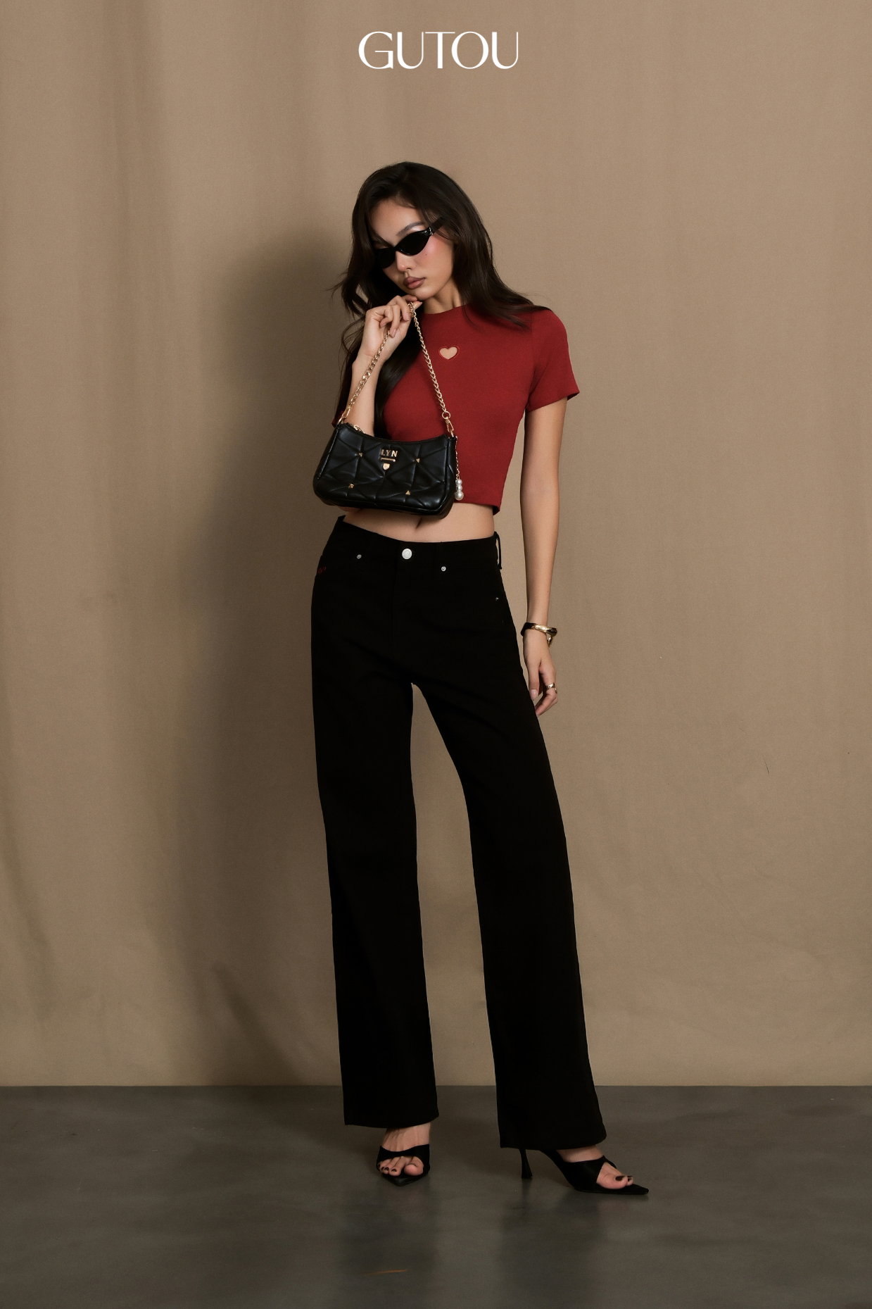 [ GUTOU ] Quần Jean Suông Heart Embroi_thumbnail_3