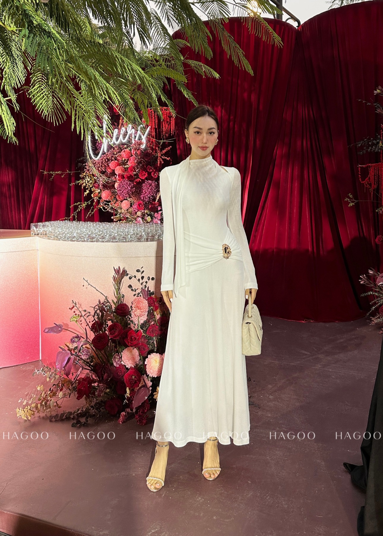 Váy thun quấn cổ kèm Tag cài HAGOO_thumbnail_3