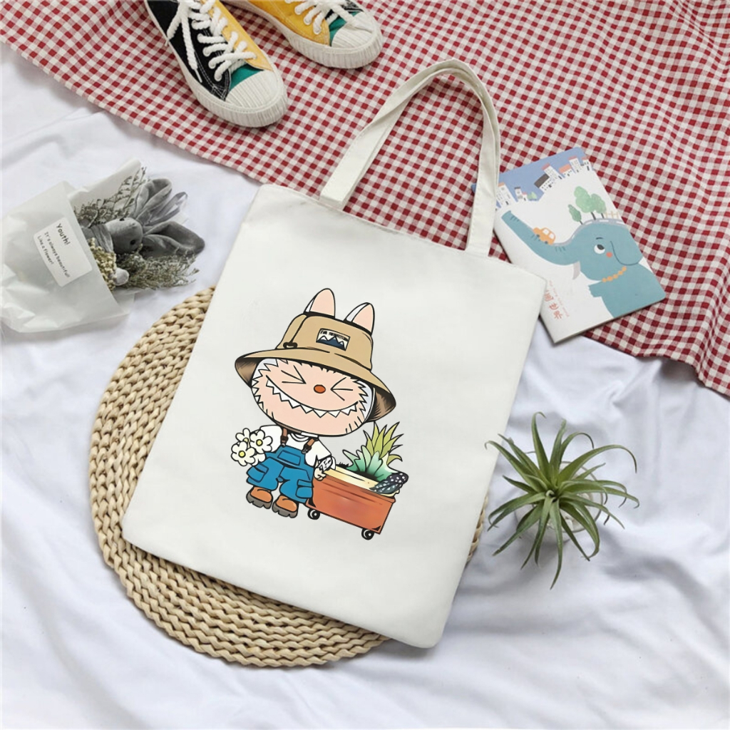 Túi tote in hình LABUBU - Túi vải canvas kích thước 33x37cm đựng vừa A4 và laptop - TOTE06_thumbnail_11