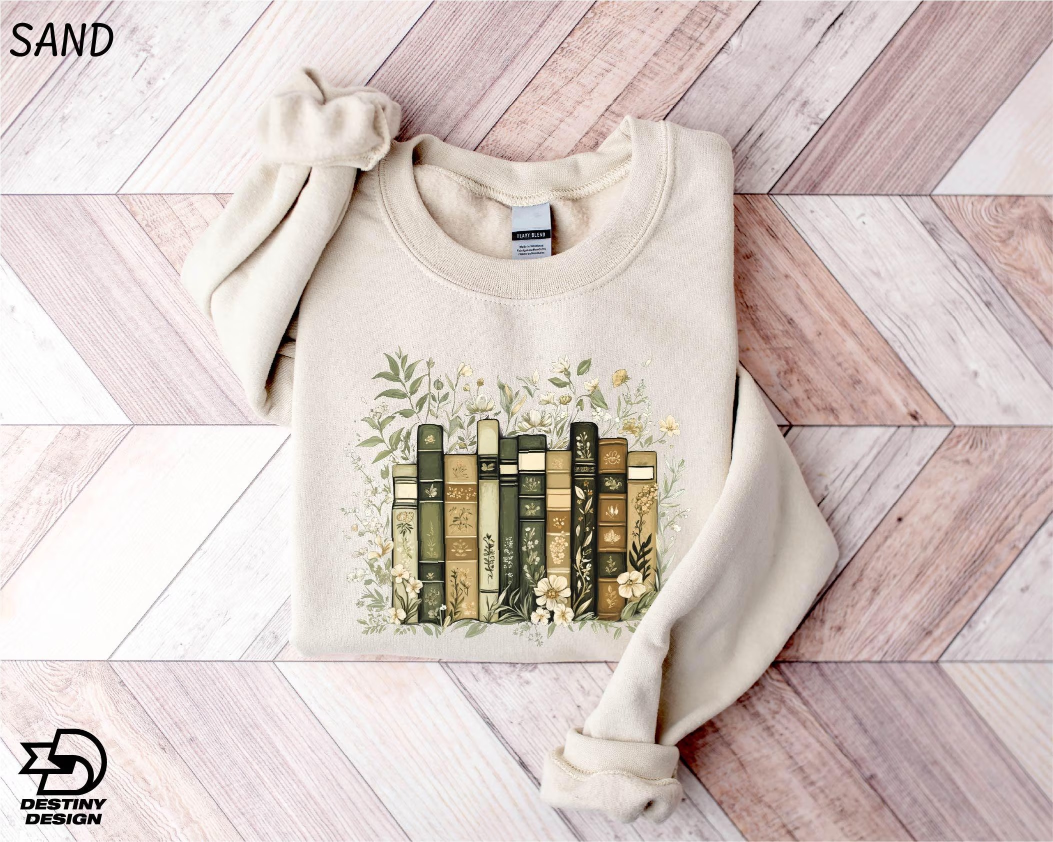 Book Lover Floral Sweatshirt, Flower Books Design, Reader Gift