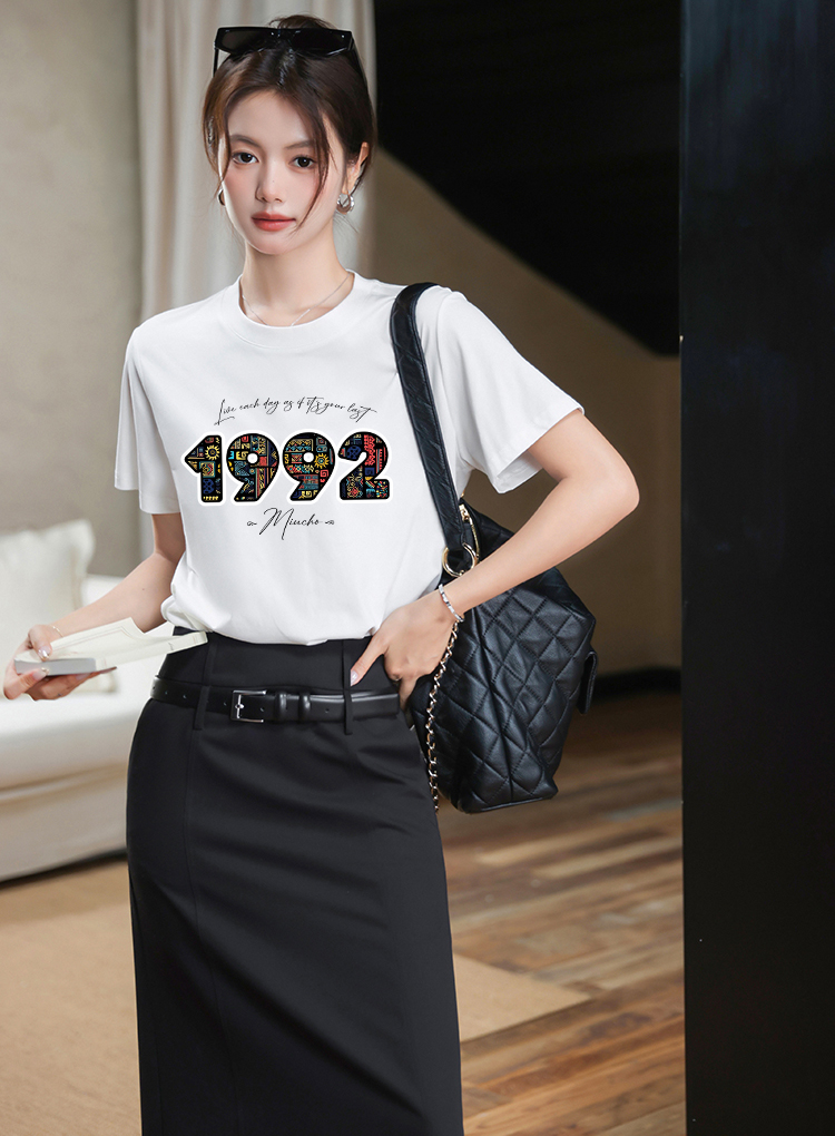Áo thun nữ in năm sinh 1992 form vừa regular vải cotton 4c thoáng mát ARD1779 Miucho Chic in mix_thumbnail_5