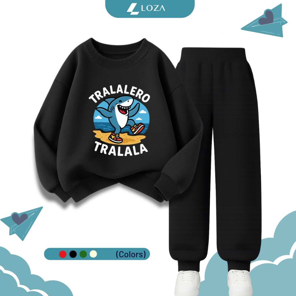 Set bộ nỉ bé trai in hình Brainrot Tralalero Tralala - Loza Kids BI523