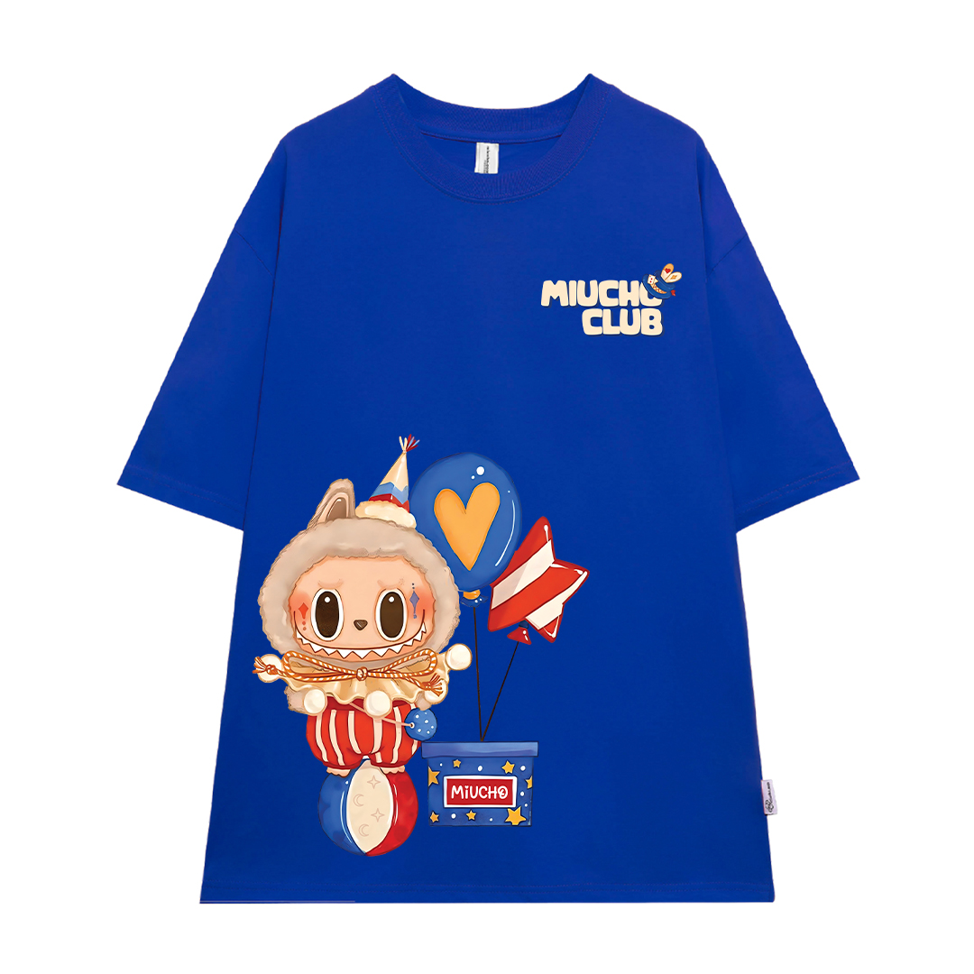 Áo phông labubu form rộng nhiều màu ATD1449 Miucho vải cotton cổ tròn in mix_thumbnail_16