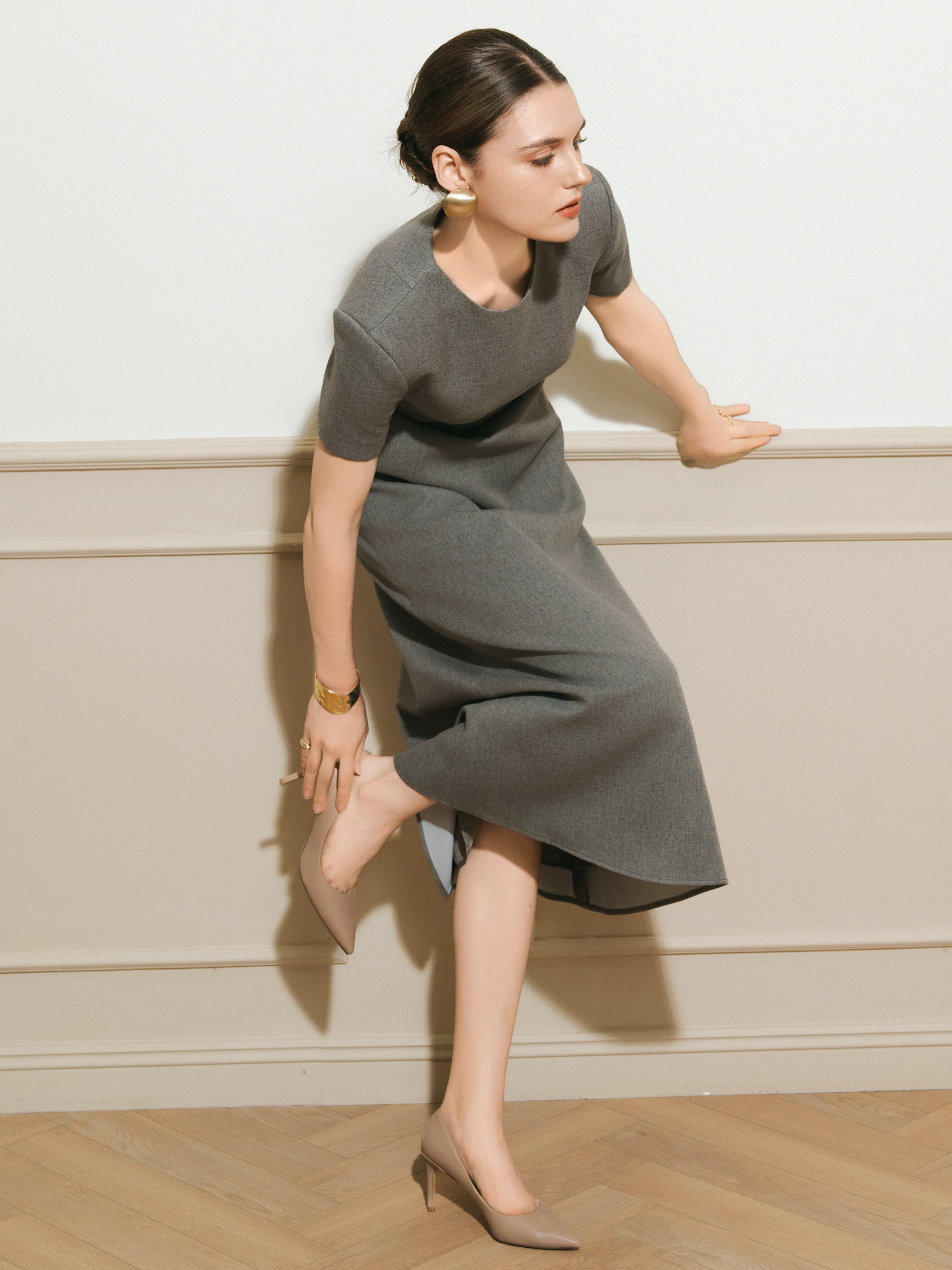 OLIVE GRACE DRESS - Olive gray_thumbnail_2