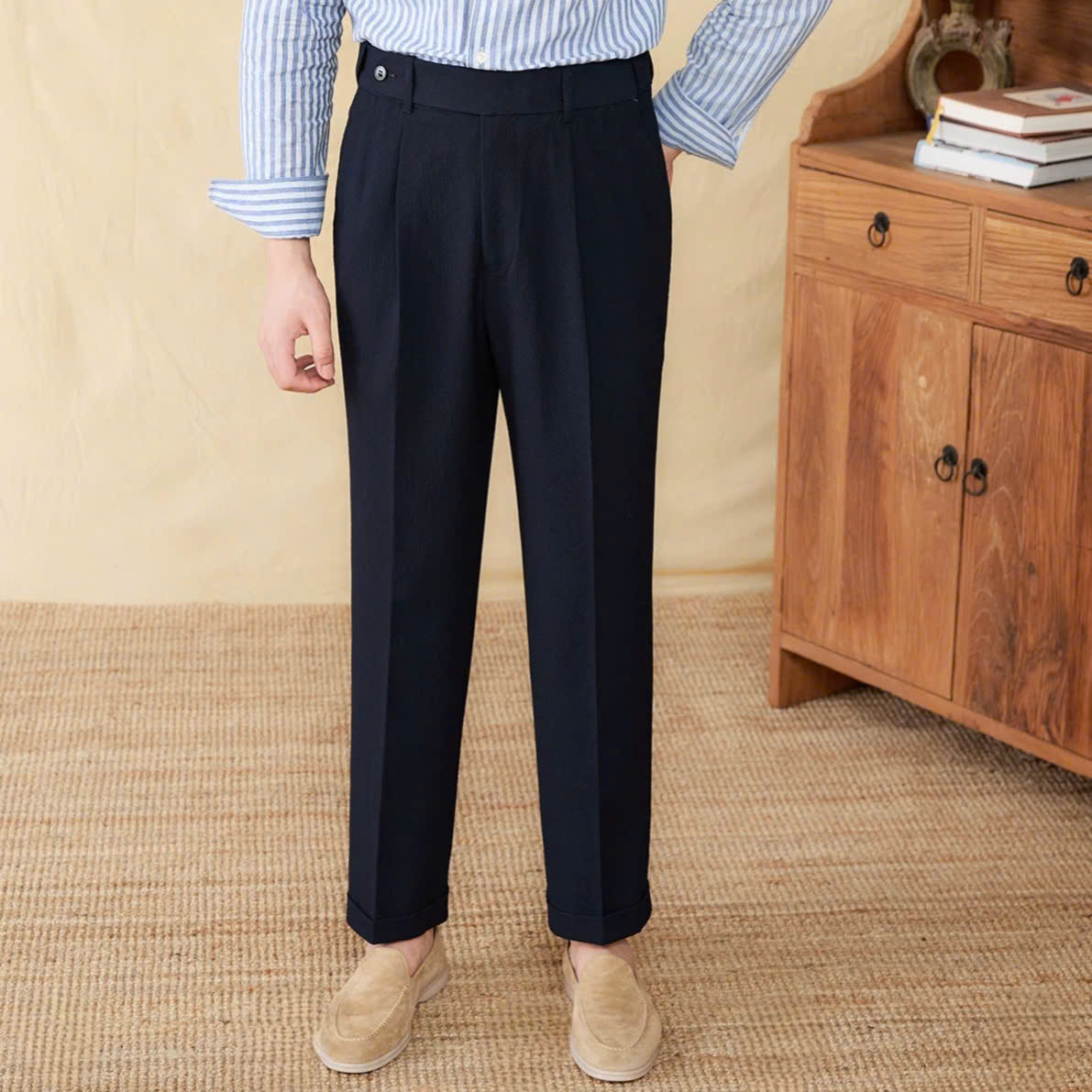Seersucker Elastic-Waist Trousers Season 2_thumbnail_3