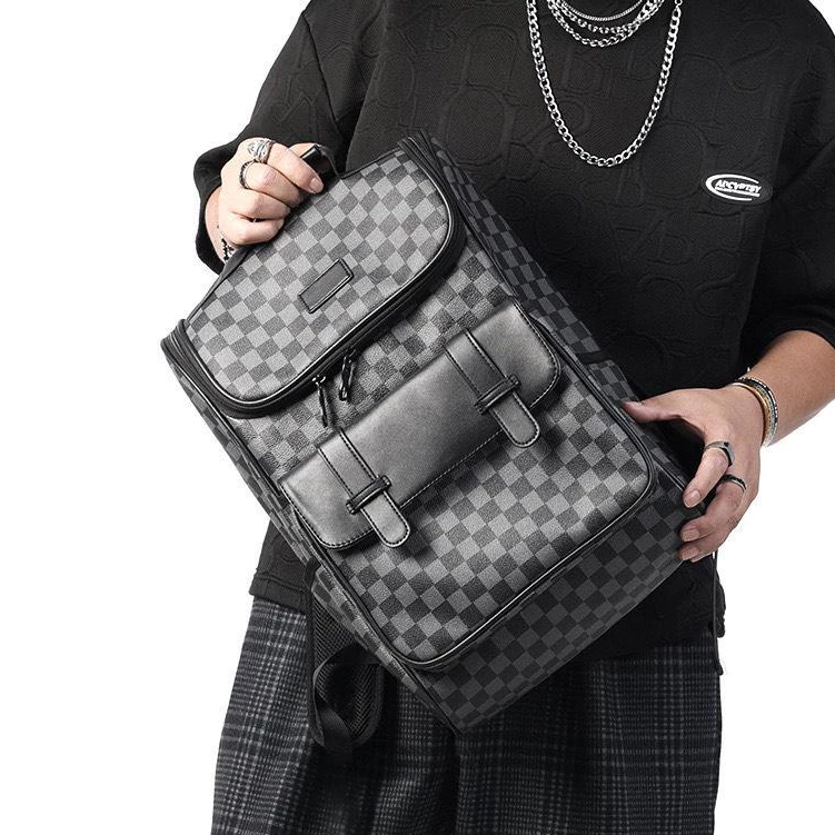 Balo Da Thời Trang Nam Nữ Chống Thấm Nước Kích Thước Lớn Đựng Laptop 15.6 Inch_thumbnail_3