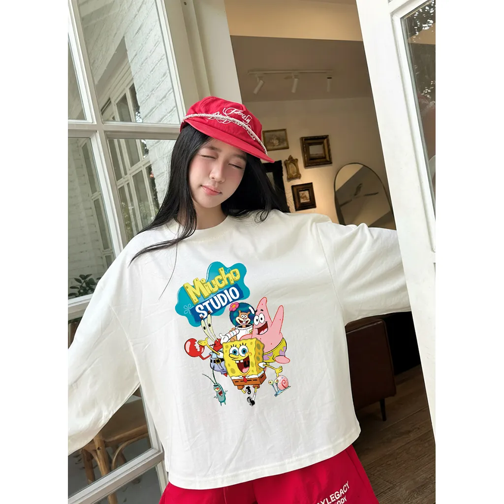 Áo thun nữ boxy tay dài hoạt hình Miucho 3315_thumbnail_5