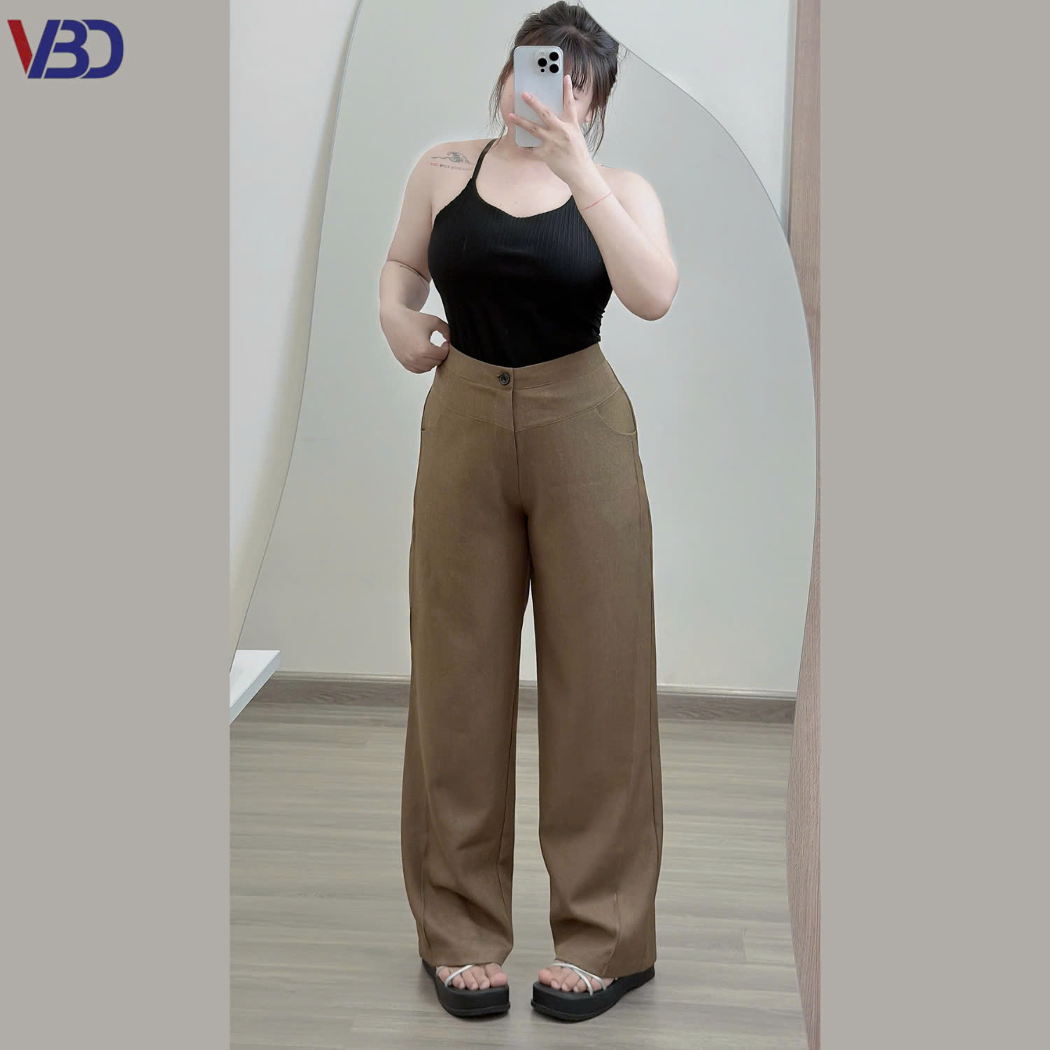 Quần ống rộng viền kiểu bigsize QD031 dành cho nàng béo mập từ 55-95kg