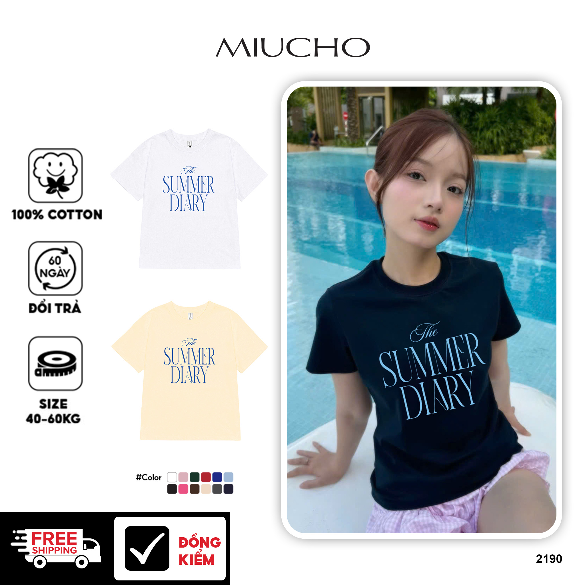Áo baby tee ôm body hè biển 2190 Miucho cổ tròn vải cotton 4c thoáng mát in mix_thumbnail_1