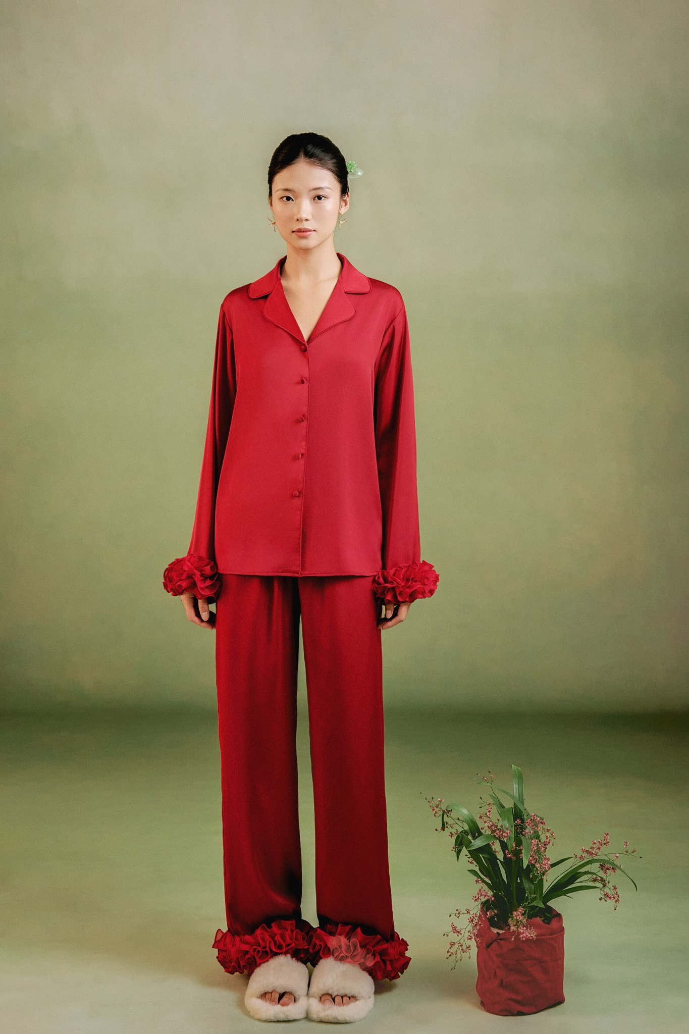 Bộ Lụa Áo Dài Tay, Quần Dài BN639_thumbnail_12