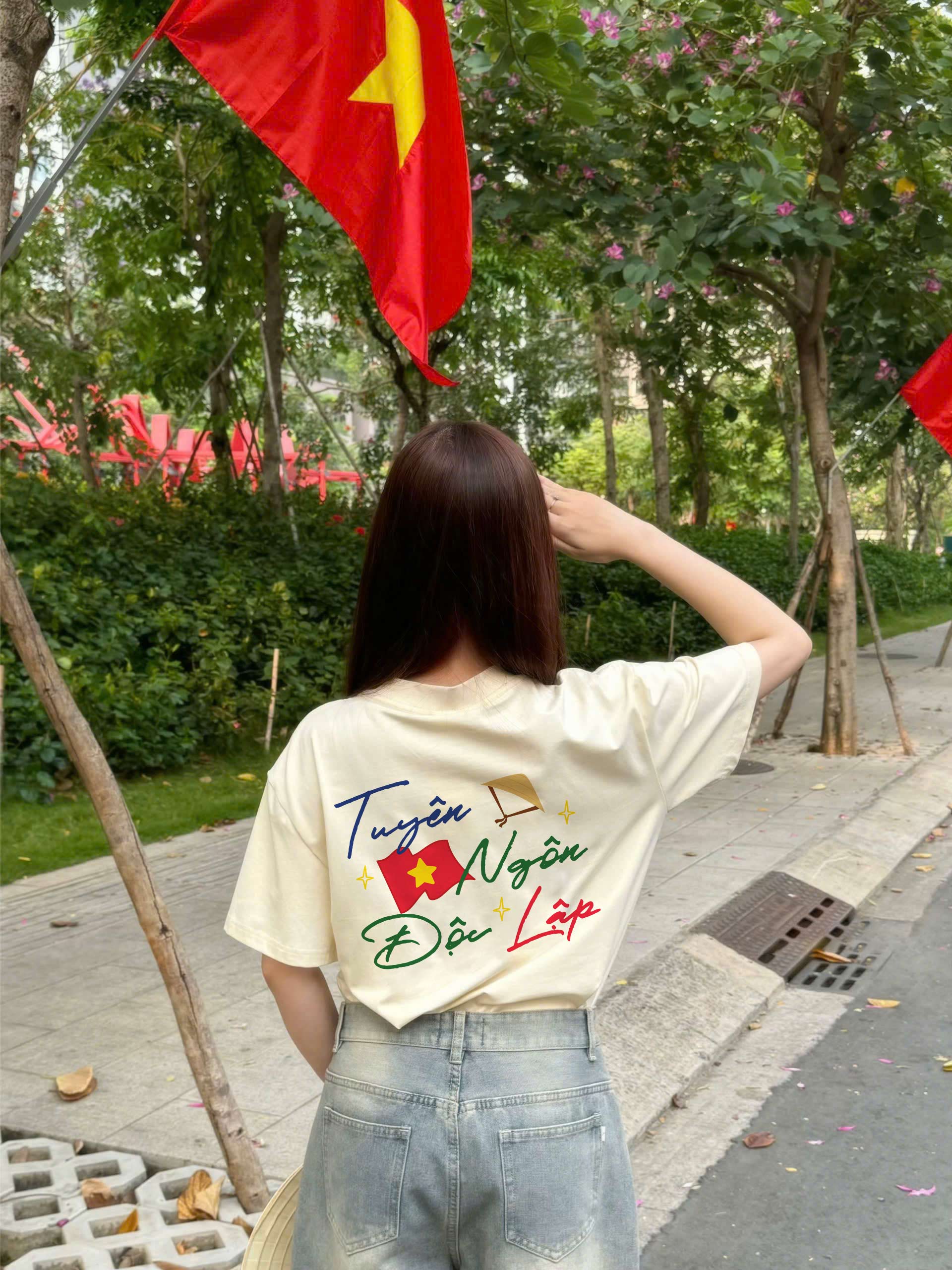 Áo thun Việt Nam form oversize ATD2445 Miucho vải cotton mềm mại thoáng mát cổ tròn in mix_thumbnail_4