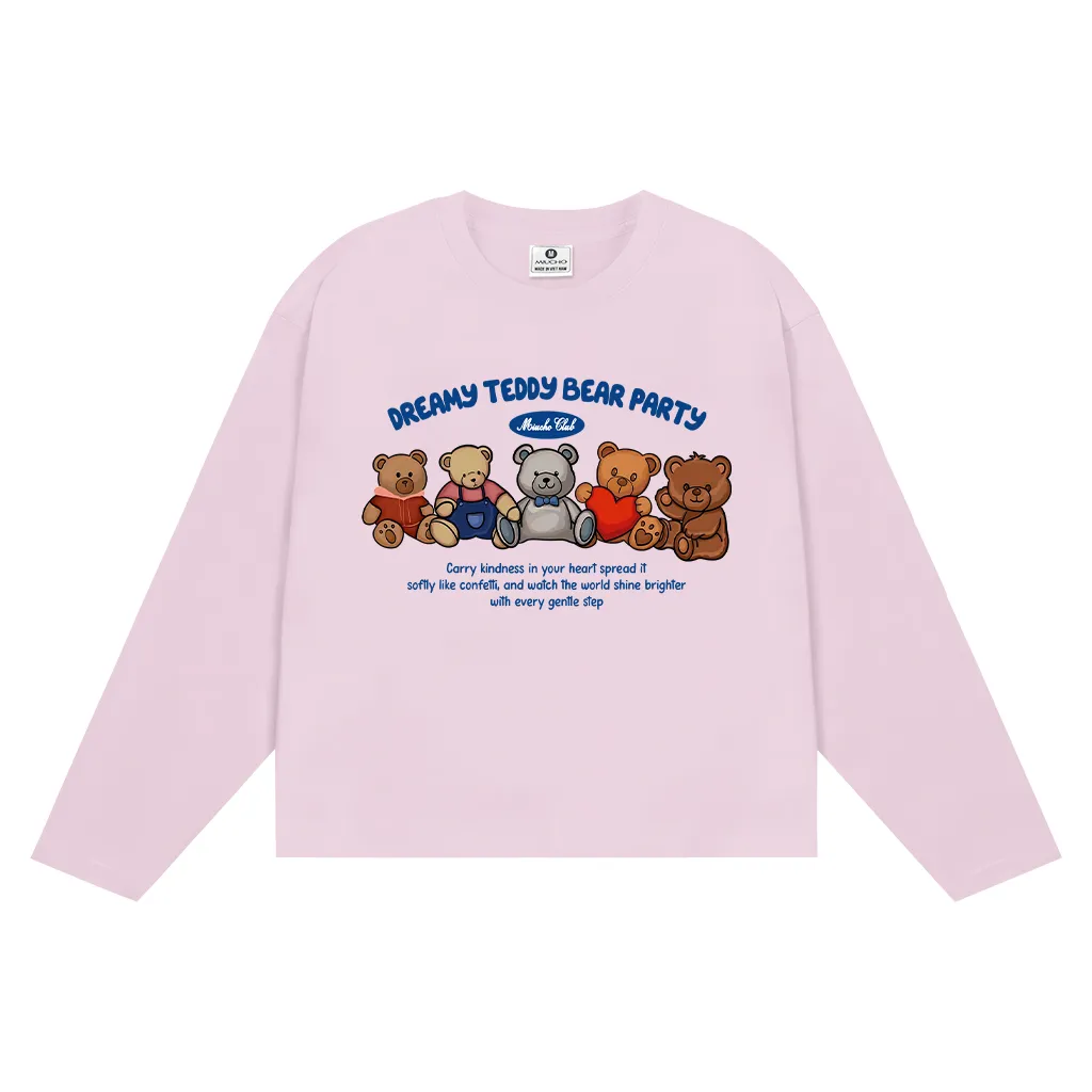 Áo thun boxy tay dài Miucho cotton 2 chiều thoáng mát cổ tròn chuẩn form hình gấu in mix 2663_thumbnail_11