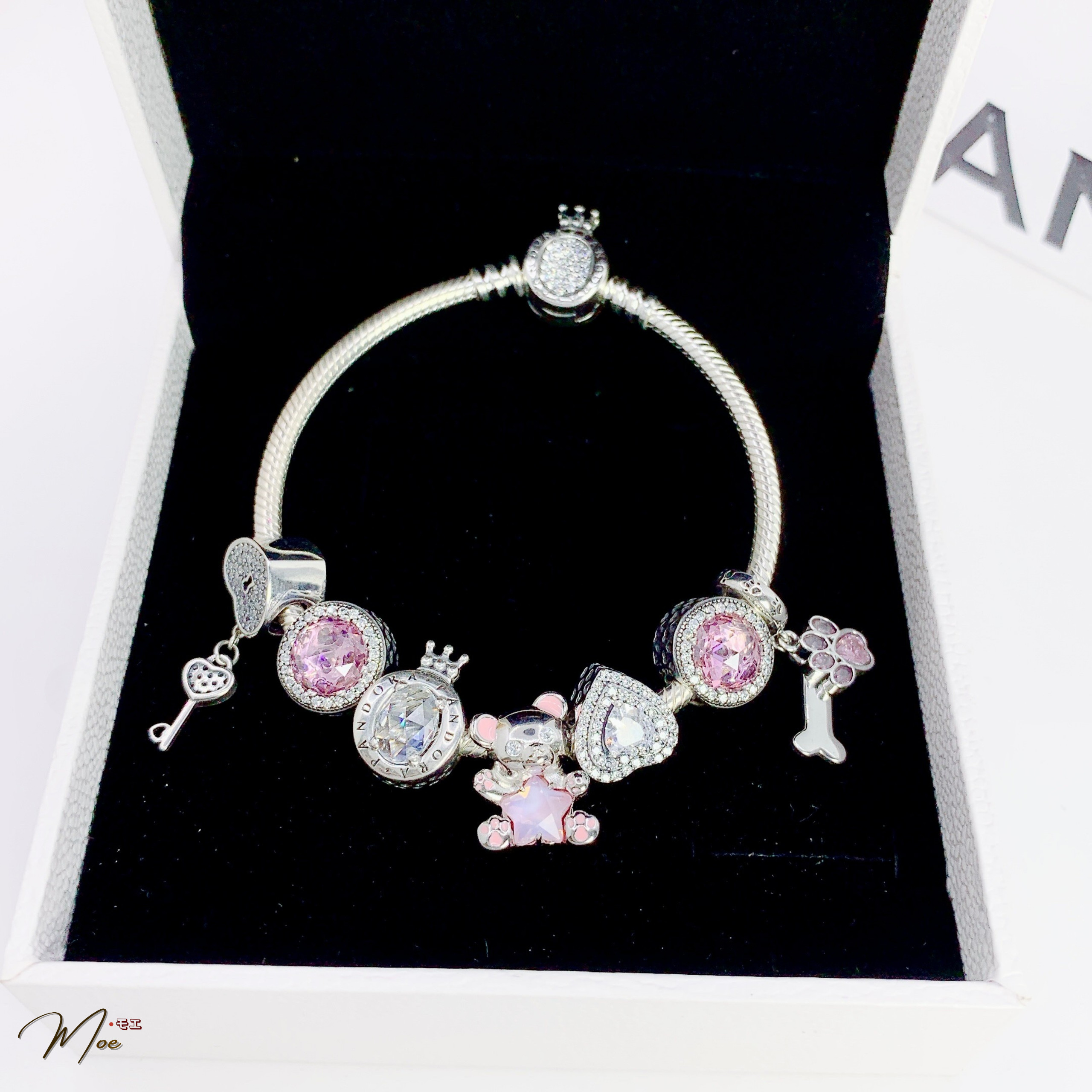 LT584 - Vòng Pandora gấu teddy hồng xinh xắn_thumbnail_1