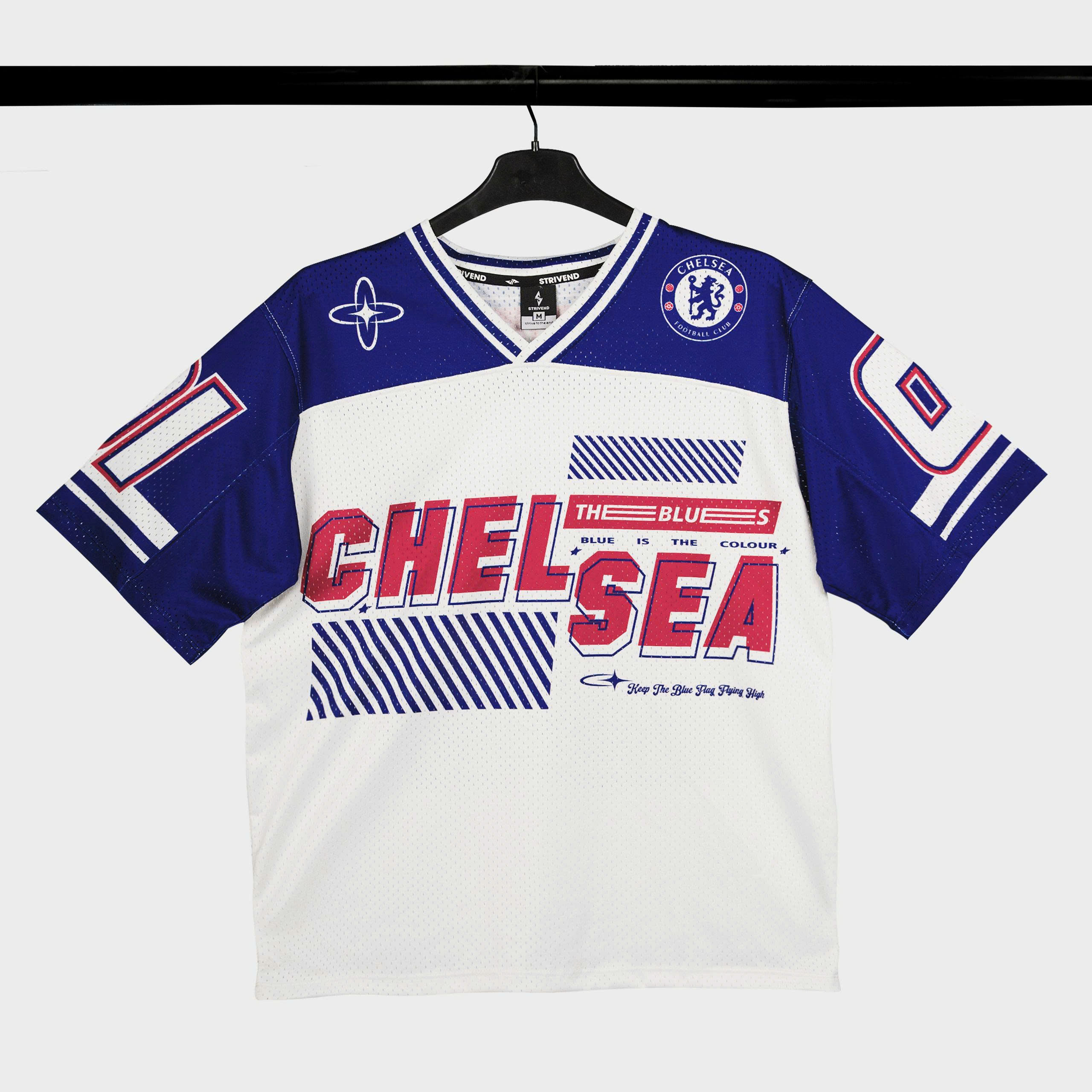 Áo Jersey Strivend CLB Chelsea xanh trắng