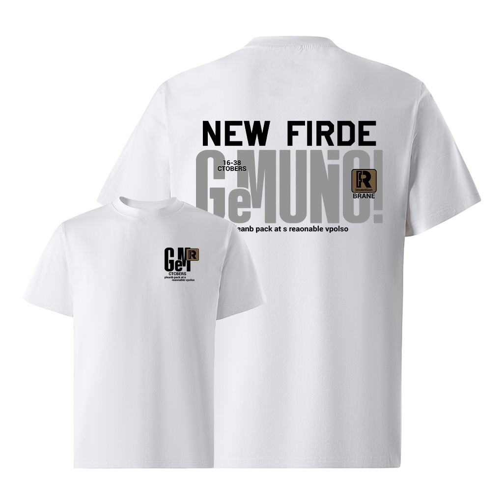 Áo thun nam form rộng ATD322 Miucho Iconic cotton cổ tròn in typography_thumbnail_8