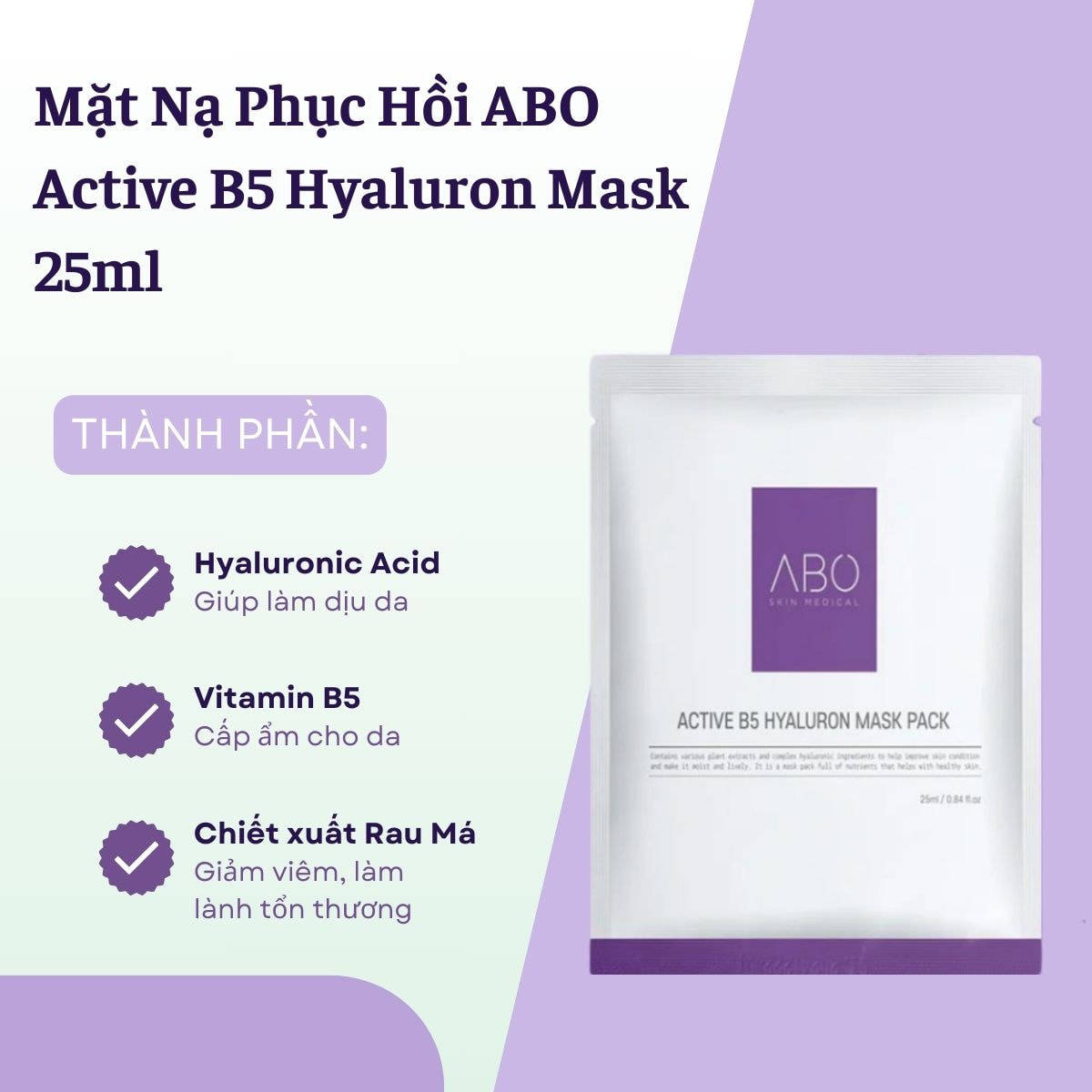Mặt Nạ Phục Hồi ABO Active B5 Hyaluron Mask 25ml _thumbnail_1