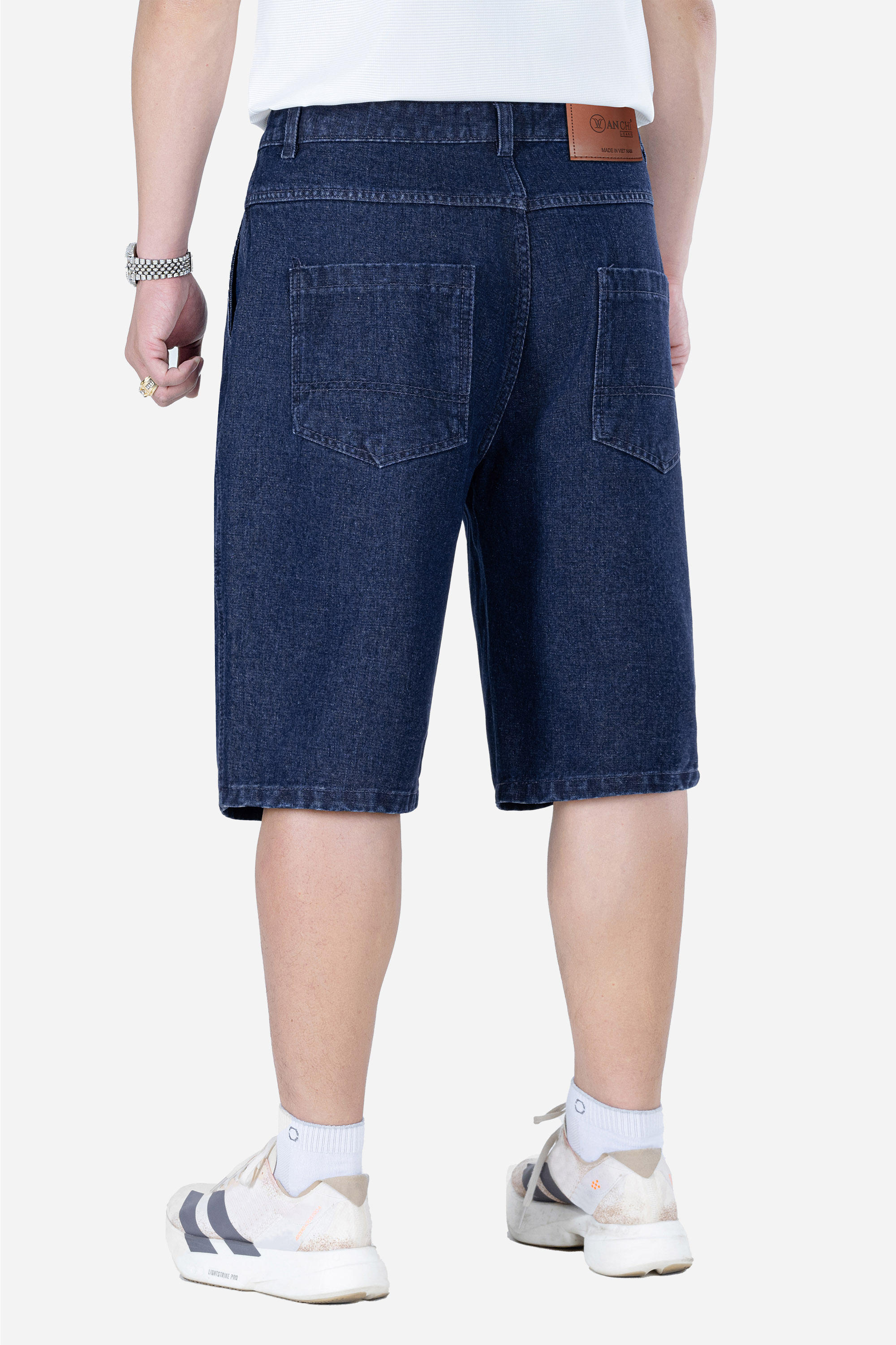 Quần Soọc Jeans 1 Li Nam Trung Niên ANCHI Chất Liệu Cafe Dáng Suông Túi Chéo Màu Xanh Nhạt_thumbnail_15