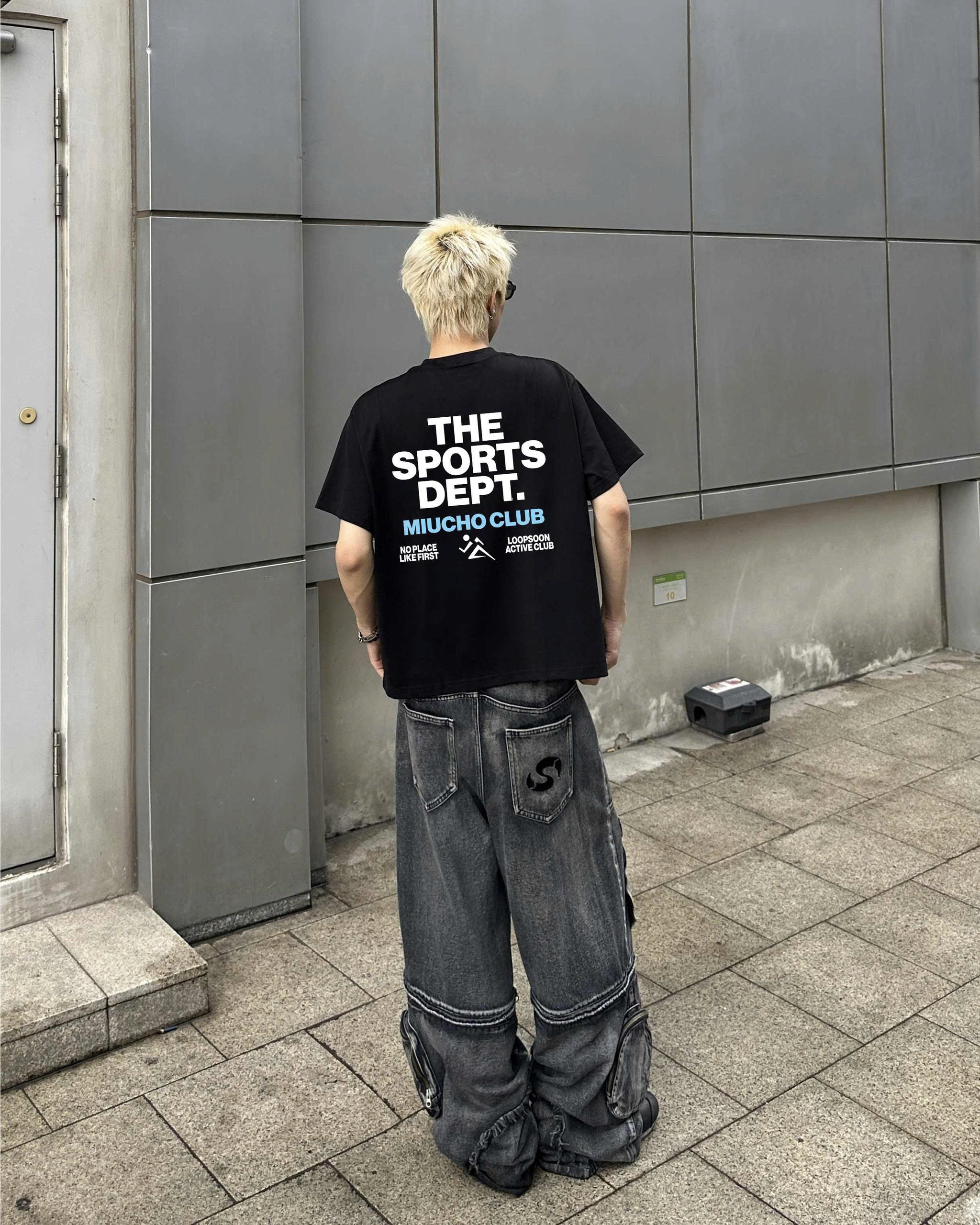 Áo thun nam form boxy AXD2348 Miucho vải cotton thoáng mát dáng ngắn cổ tròn in typography_thumbnail_5