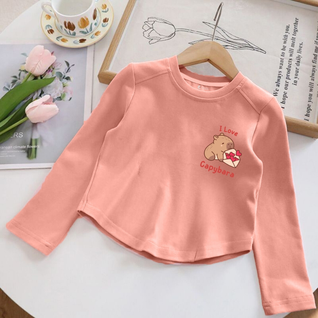 Áo thu đông cho bé gái in hình Capybara, Loopy, Labubu - Áo thun dài tay trẻ em-Loza Kids ON002_thumbnail_6