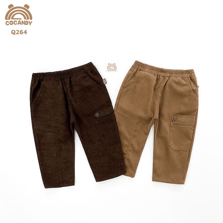 Quần dài nhung NÂU NHẠT túi ống_thumbnail_3