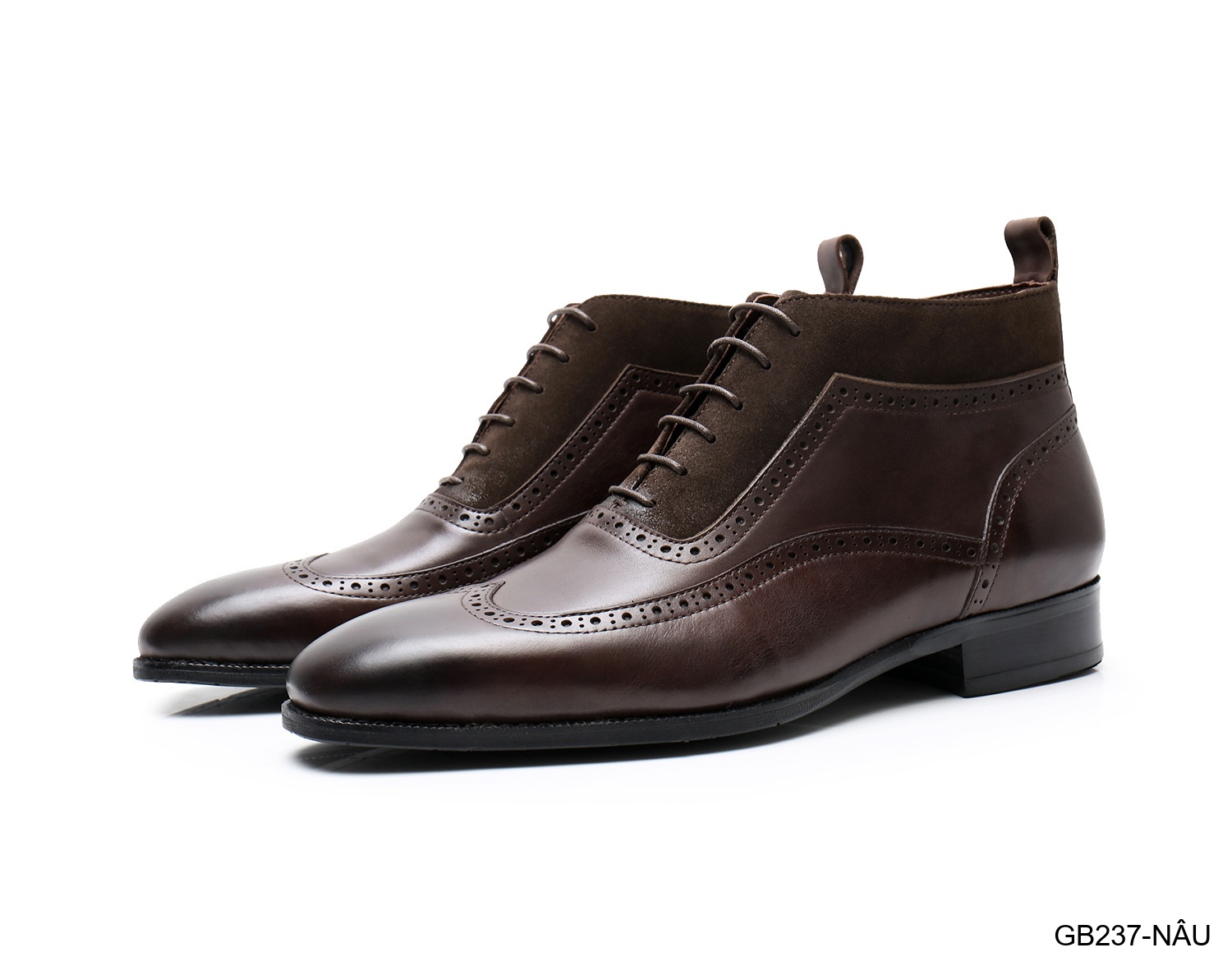 GB237 - Giày Chelsea Nam Da Bò Phong Cách Anh Quốc Đế Cao Su Chống Trượt Màu Đen Nâu_thumbnail_11