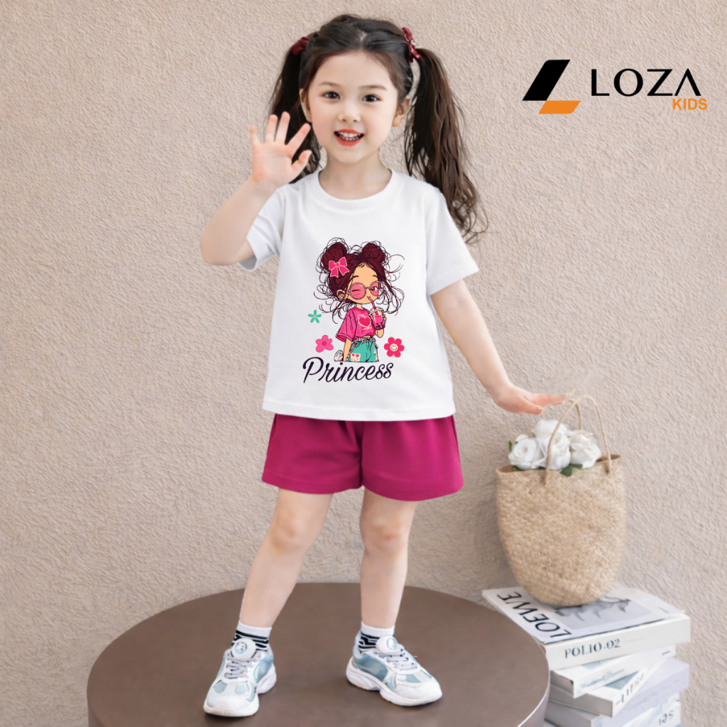 Set bộ bé gái hình CÔ GÁI PRINCESS - Loza Kids SB617_thumbnail_3