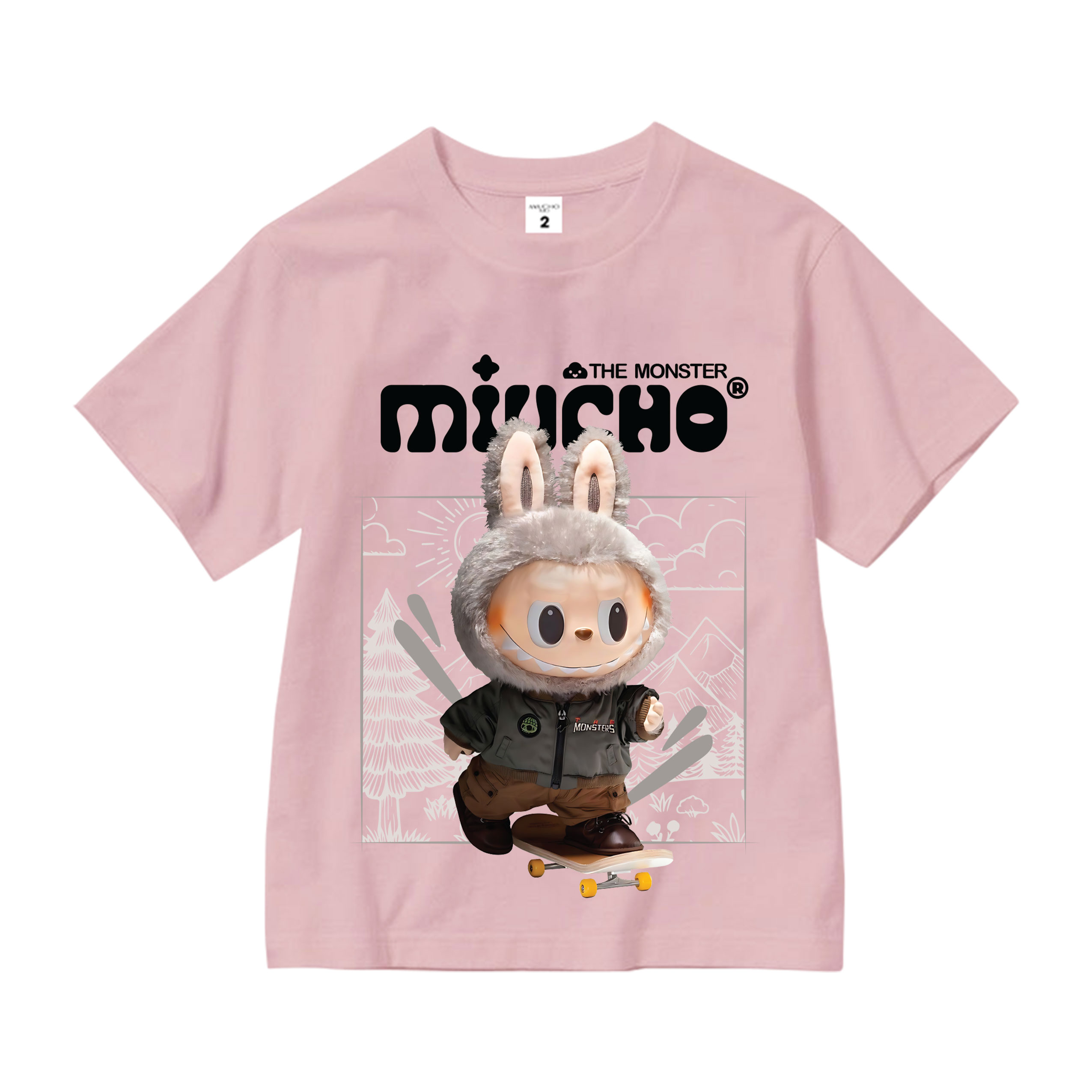 Áo thun bé trai labubu form rộng AED1498 Miucho Kid vải cotton thoáng mát cổ tròn in graphic_thumbnail_12