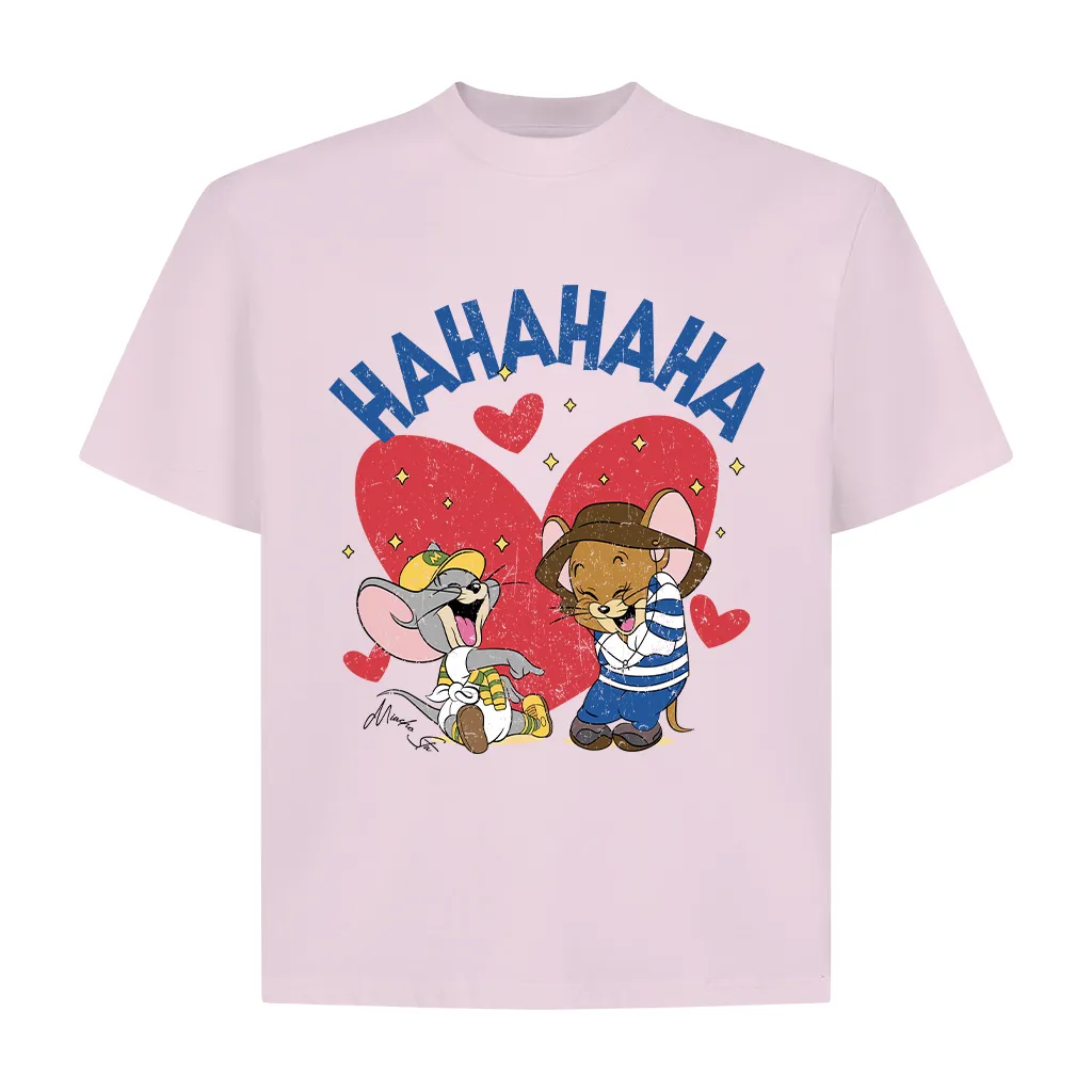 Áo thun form boxy họa tiết hoạt hình AXD2466 Miucho vải cotton thoáng mát cổ tròn in mix_thumbnail_12