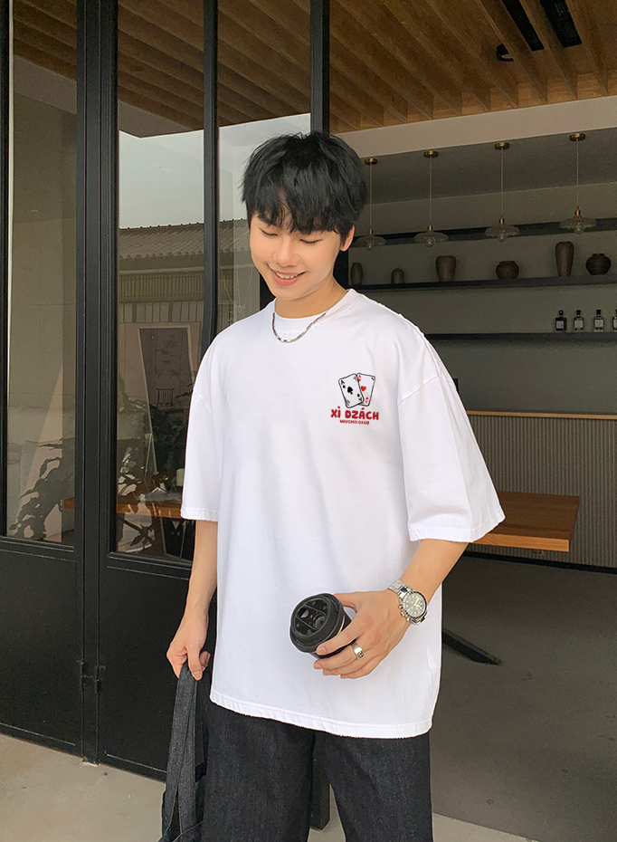 Áo phông tết nam form rộng cổ tròn vải cotton 4c co giãn thoáng mát 1800 Miucho in mix_thumbnail_6