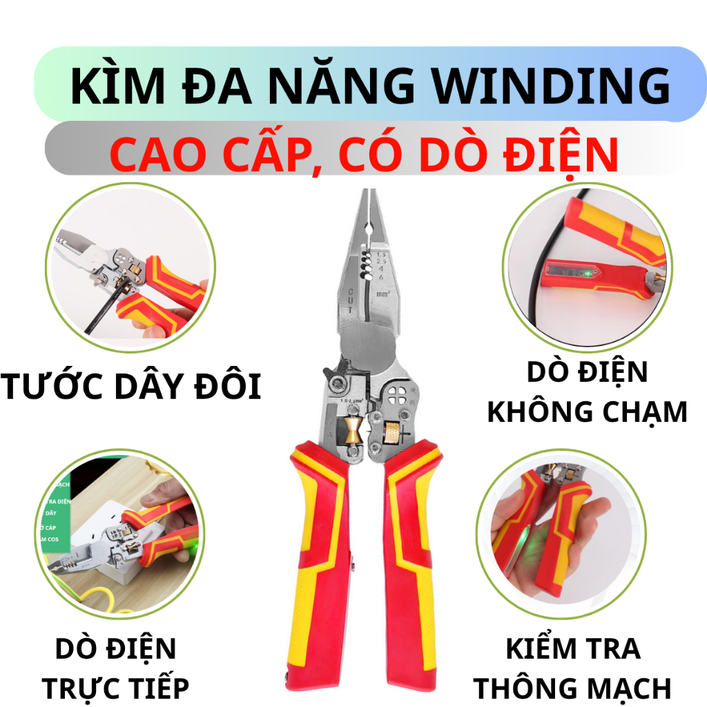 Kìm đa năng tuosen dò điện – cắt dây, tước dây, xoắn dây, bấm cos, kiểm tra điện – dụng cụ sửa chữa chuyên dụng cho thợ_thumbnail_1