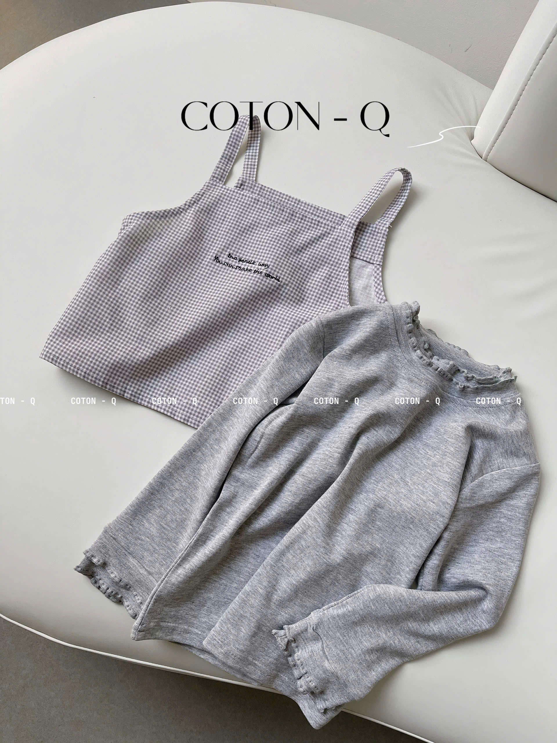 Set áo thun phối caro bé_thumbnail_8