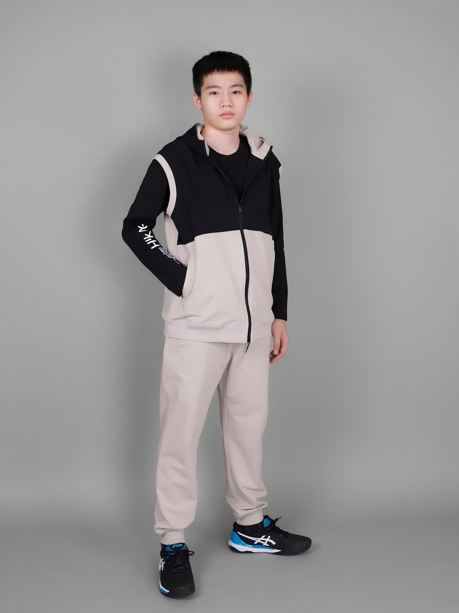 Áo khoác gile be phối đen_thumbnail_3