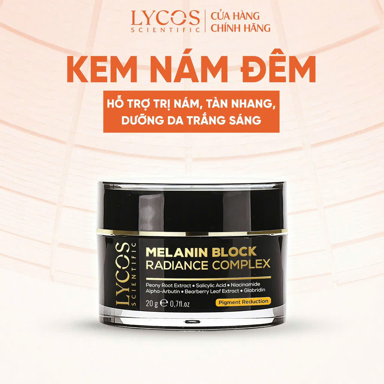 Kem Nám Đêm LYCOS Melanin Block Radiance Hỗ Trợ Mờ Nám, Tàn Nhang & Dưỡng Da Trắng Sáng 20g_thumbnail_1