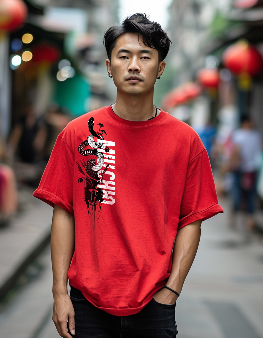 Áo phông tết form rộng cổ tròn vải cotton 4c co giãn thoáng mát 1822 Miucho Iconic in graphic_thumbnail_3