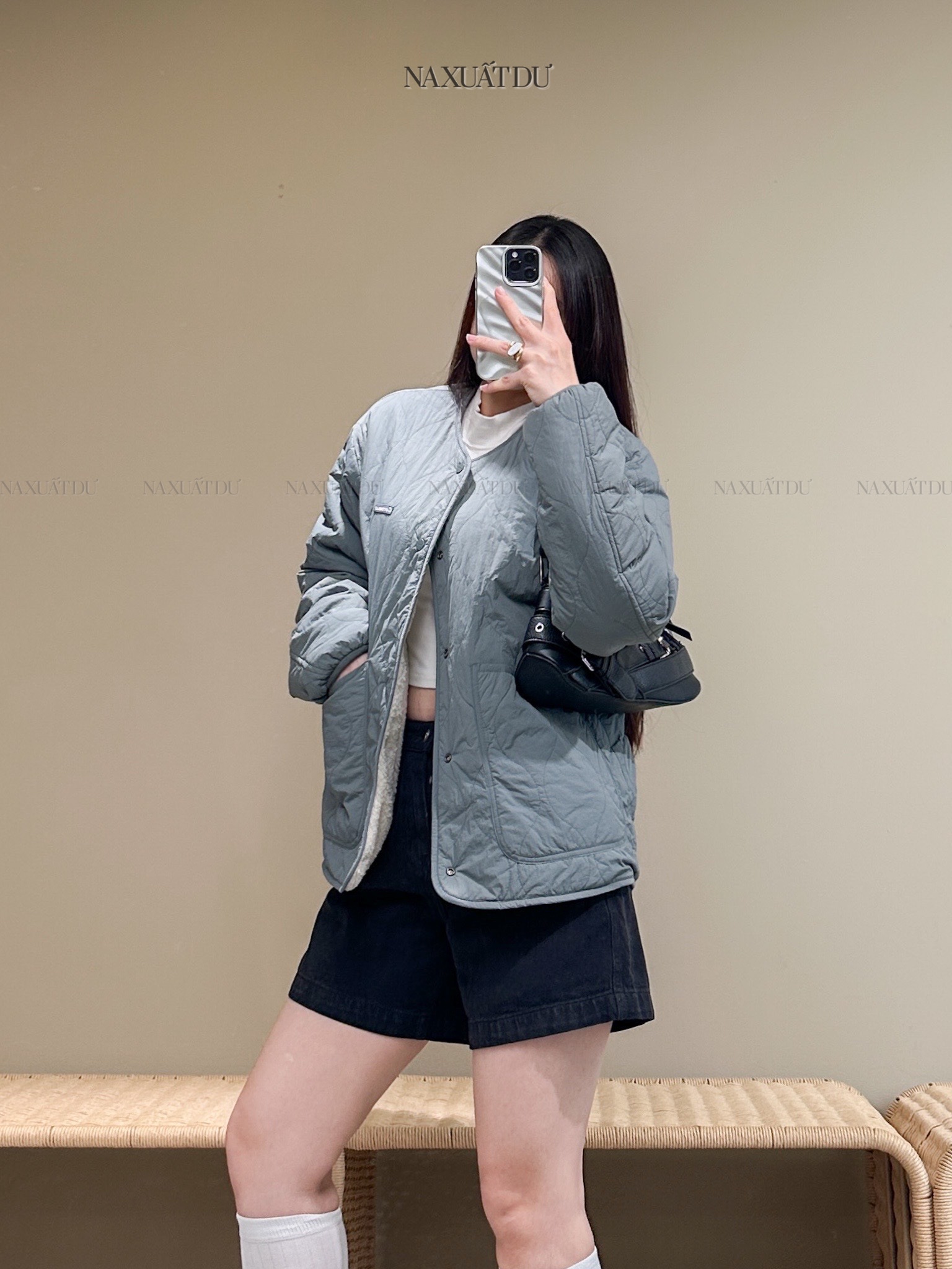 Áo khoác lông unisex 2 mặt 