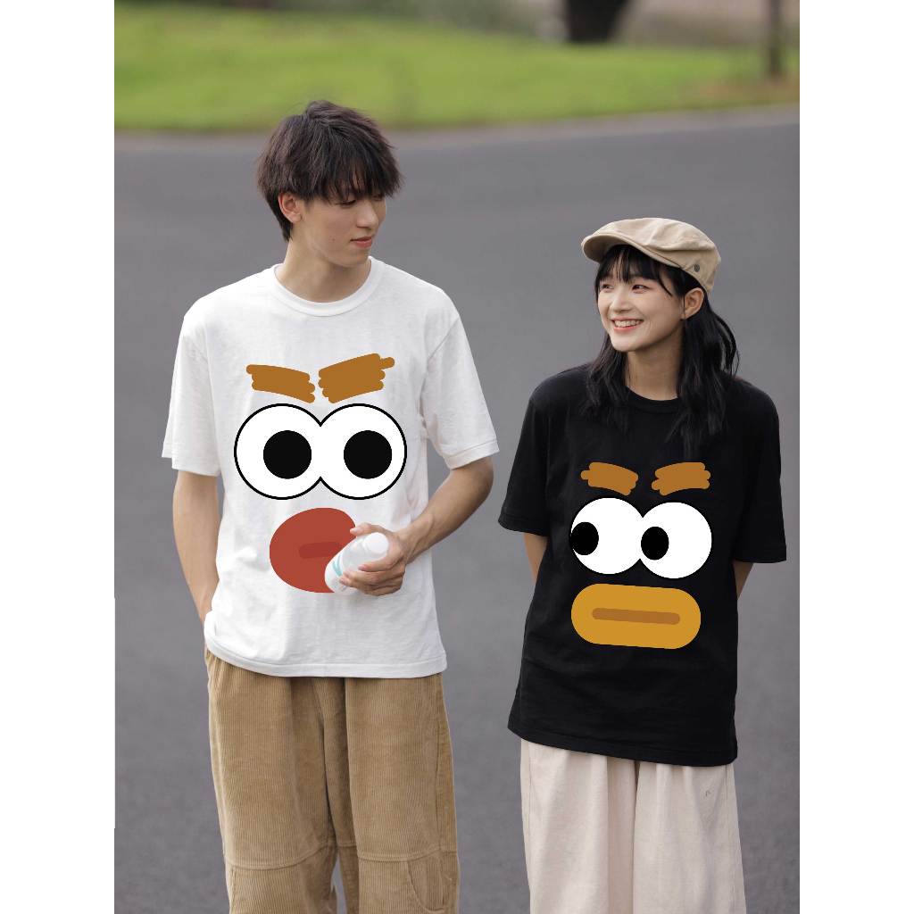 Áo thun couple cặp đôi hình thú mỏ vịt form rộng unisexATD1059 Miucho tay lỡ cổ tròn in artwork_thumbnail_2