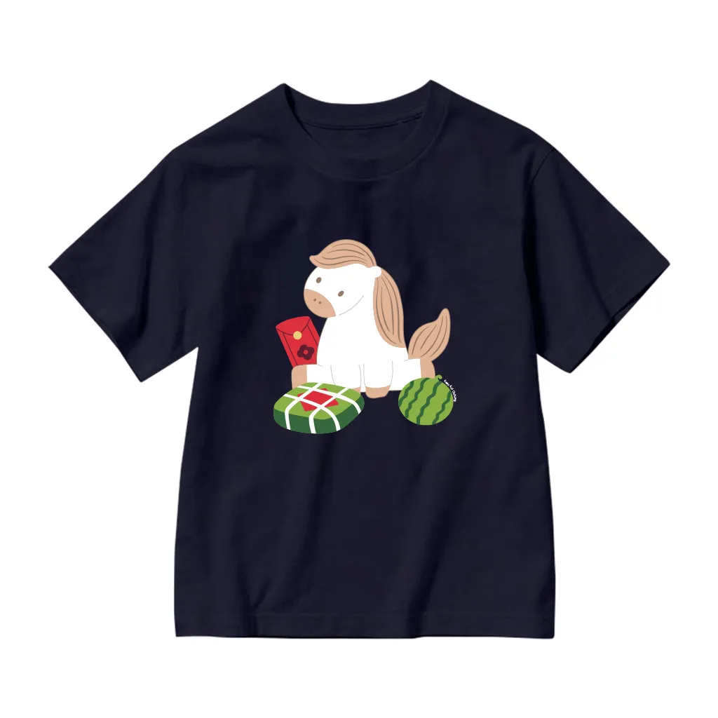 Áo thun Tết bé gái Kado vải cotton thoáng mát tay ngắn cổ tròn hình Ngựa in artwork 2944_thumbnail_12