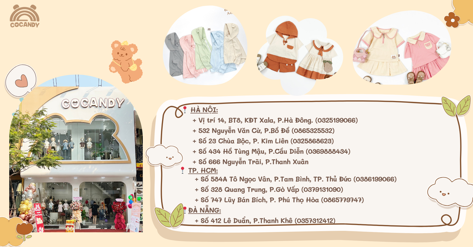 📍 HÀ NỘI + Vị trí 14, BT8, KĐT Xala, Hà Đông + 532 Nguyễn Văn Cừ, P. Gia Thụy, Quận Long Biên + Số 135 Trung Phụng (gần Xã Đàn), Đống Đa 📍 TP. HCM + 584A Tô Ngọc Vân, Tam Bình, TP. Thủ Đức + 328(1)