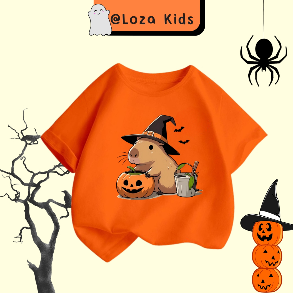 Áo thun Capybara Halloween cho bé trai và bé gái - Áo phông trẻ em Loza Kids- AT2845_thumbnail_3