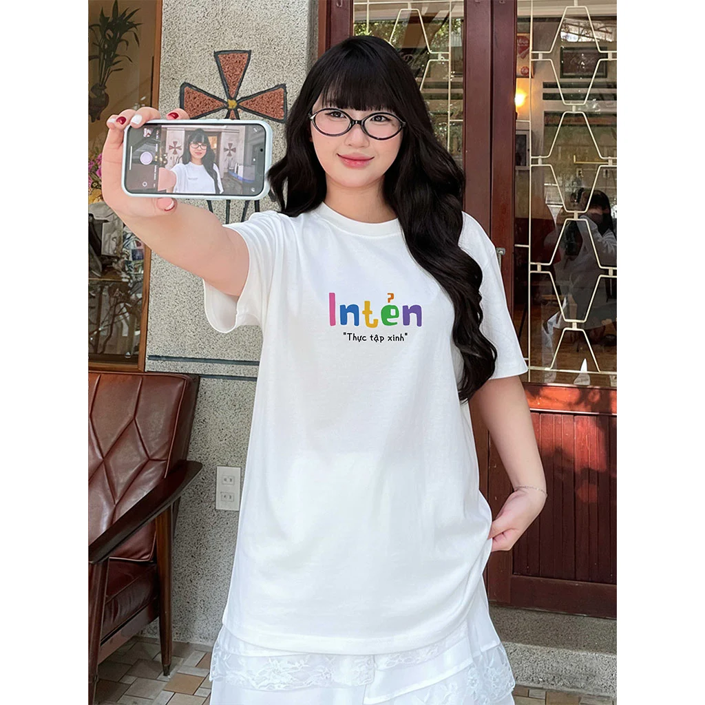 Áo thun form oversize Miucho Club chất vải thoáng mát tay ngắn cổ tròn Thực tập xinh in mix 2861_thumbnail_9