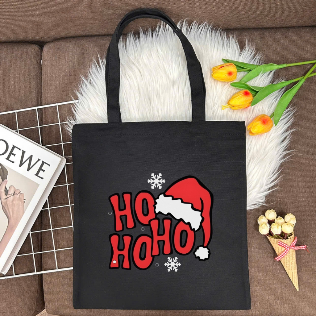 Túi tote vải canvas hình người tuyết, ông già Noel có khóa kéo và ngăn phụ WE TEE - WTU05_thumbnail_16