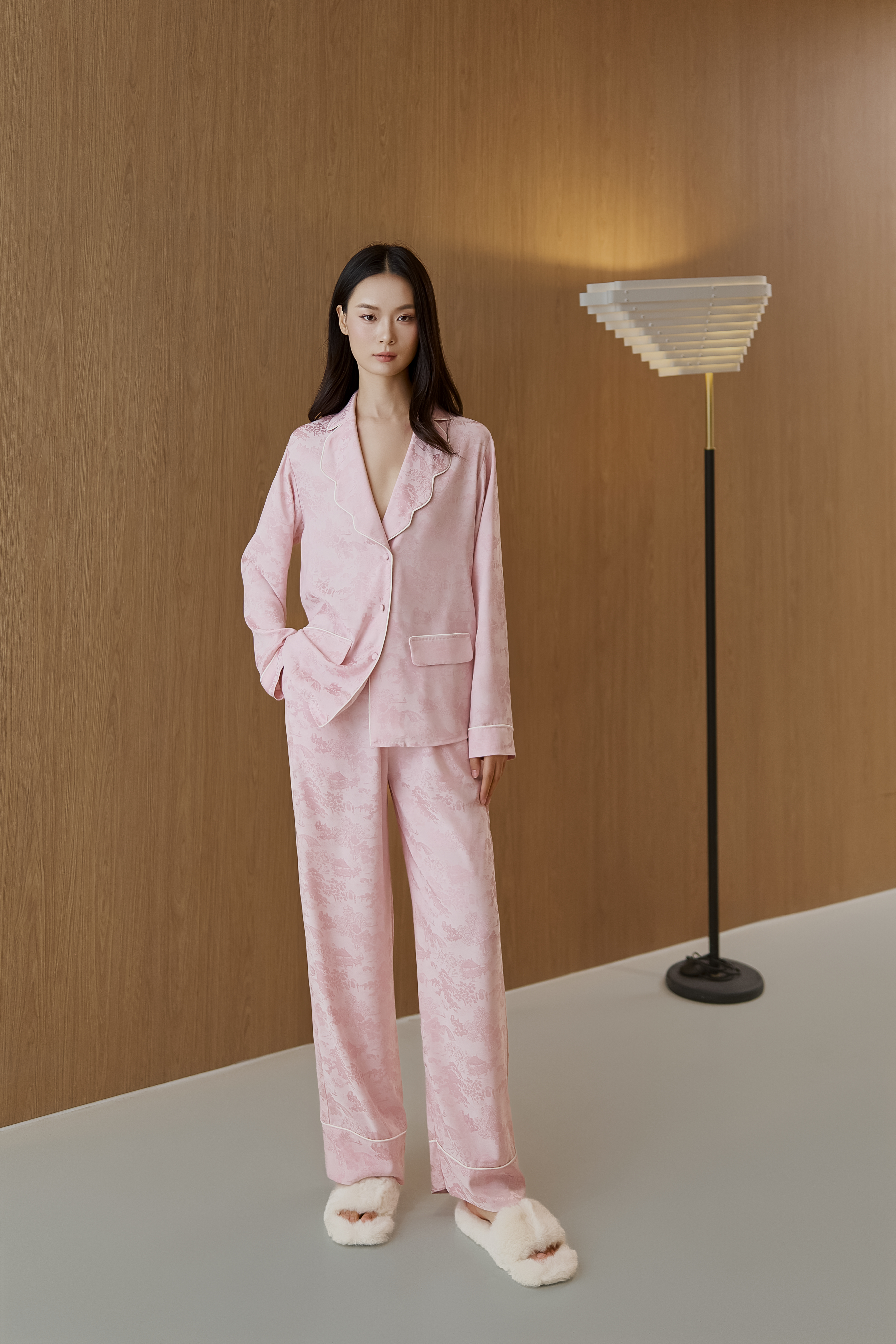 Bộ Gấm Áo Dài Tay, Quần Dài BN650