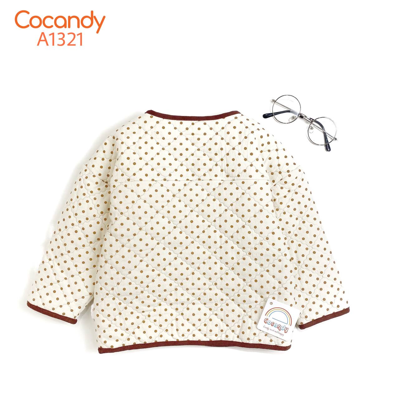 Áo khoác XÔ muslim BE chấm bi viền NÂU_thumbnail_1