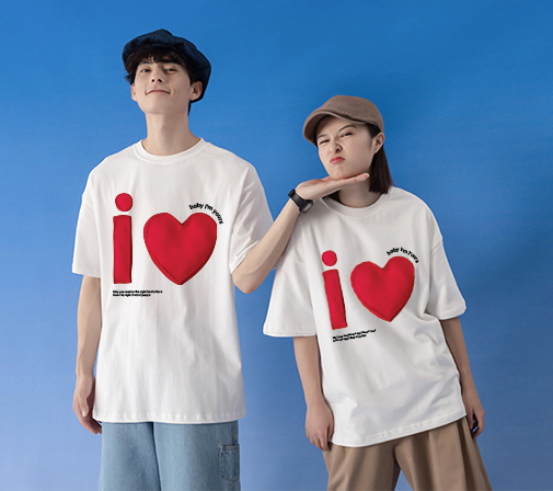 Áo thun cặp đôi couple trái tim from rộng ATD1373 Miucho vải cotton thoáng mát cổ tròn in mix_thumbnail_6