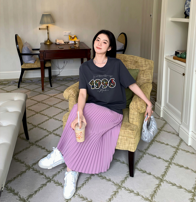 Áo thun nữ in năm sinh 1996 form vừa regular vải cotton 4c thoáng mát ARD1783 Miucho Chic in mix_thumbnail_4