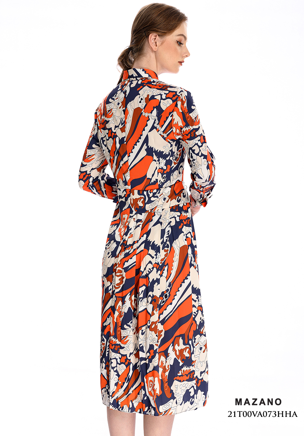 Đầm Họa Tiết Thắt Đai Xếp Ly Hiện Đại_thumbnail_2